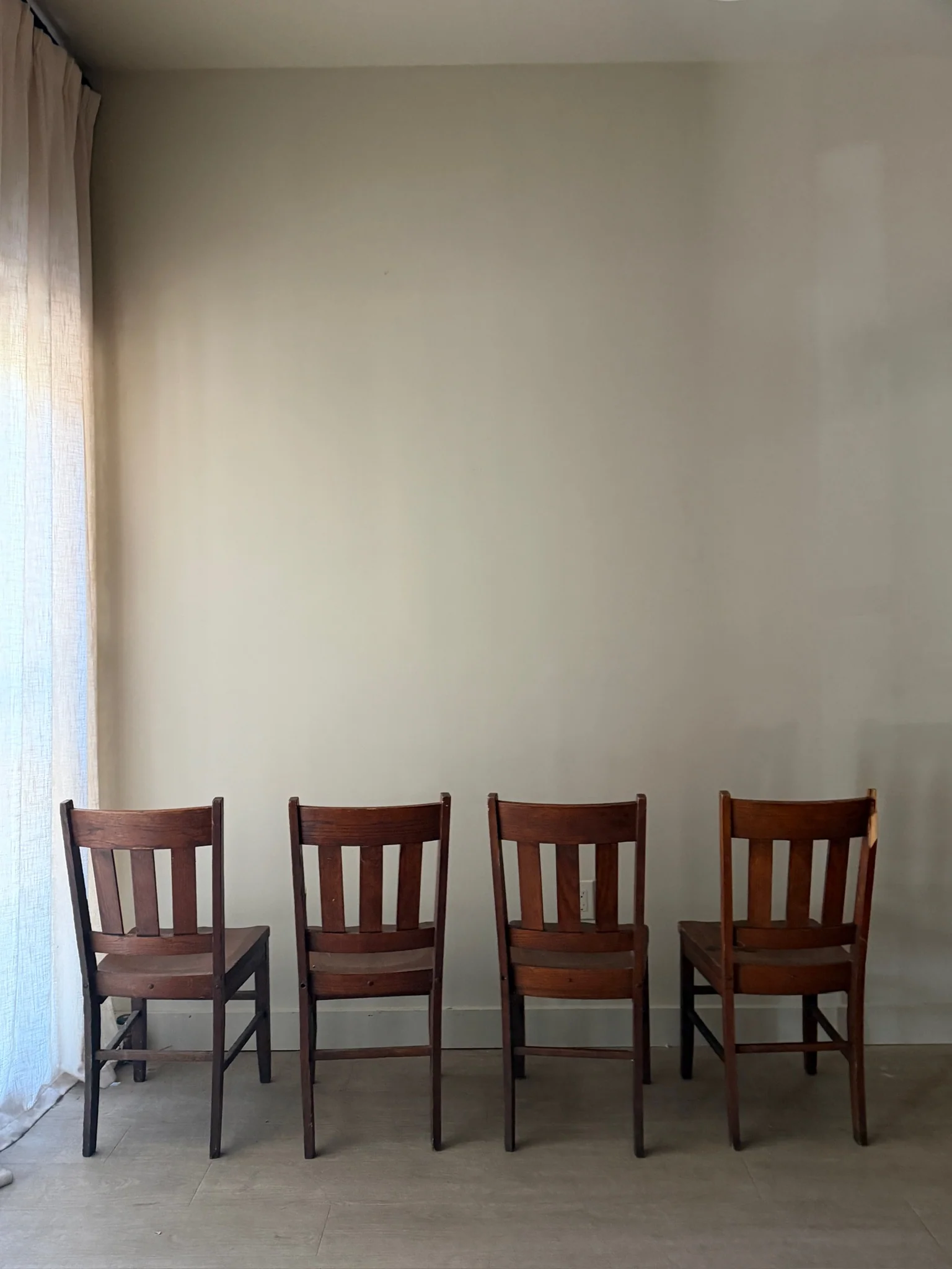 Mission oak dining chairs. Sold as a set of 4. - Image 3