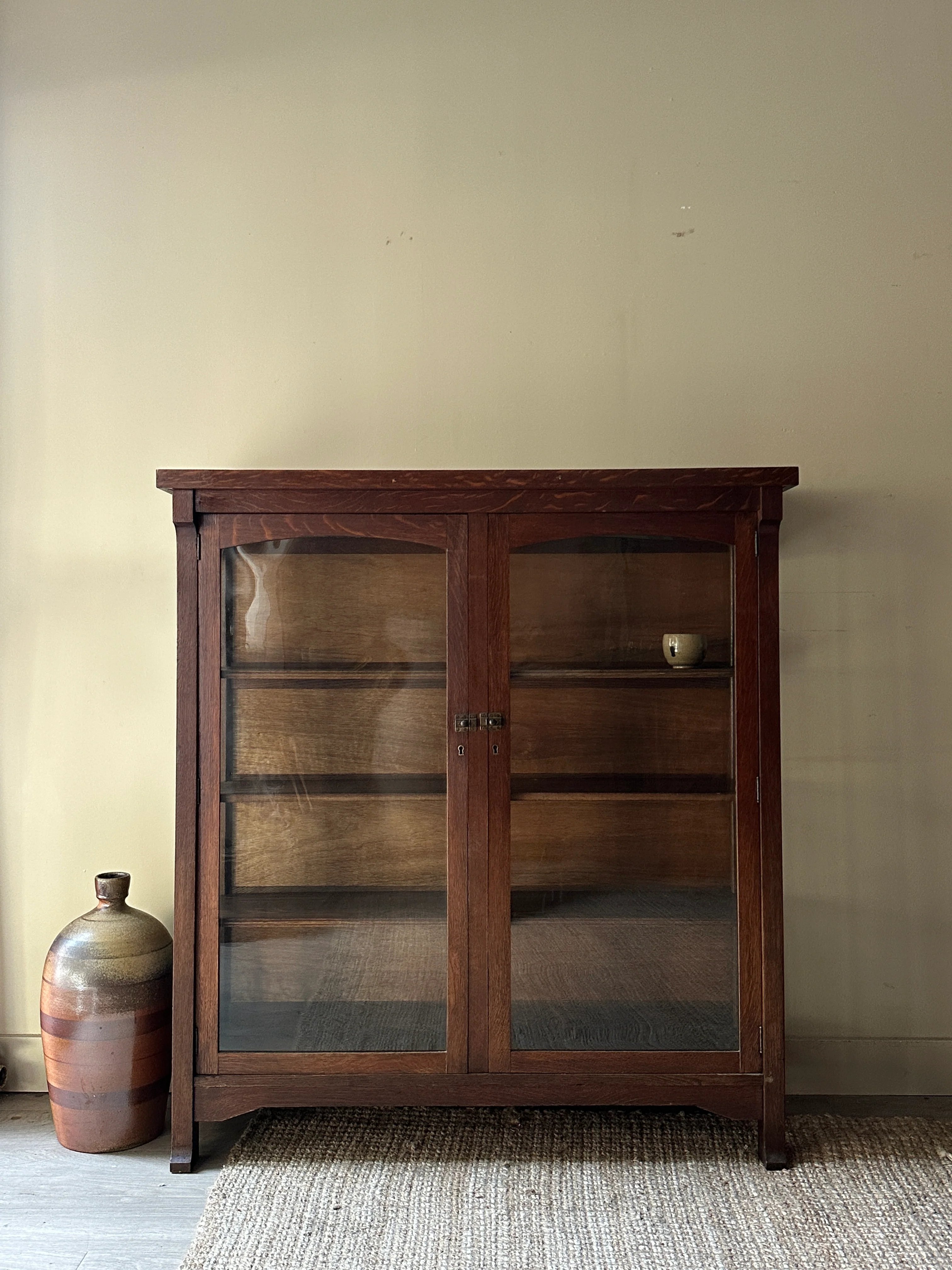 Mission oak display case