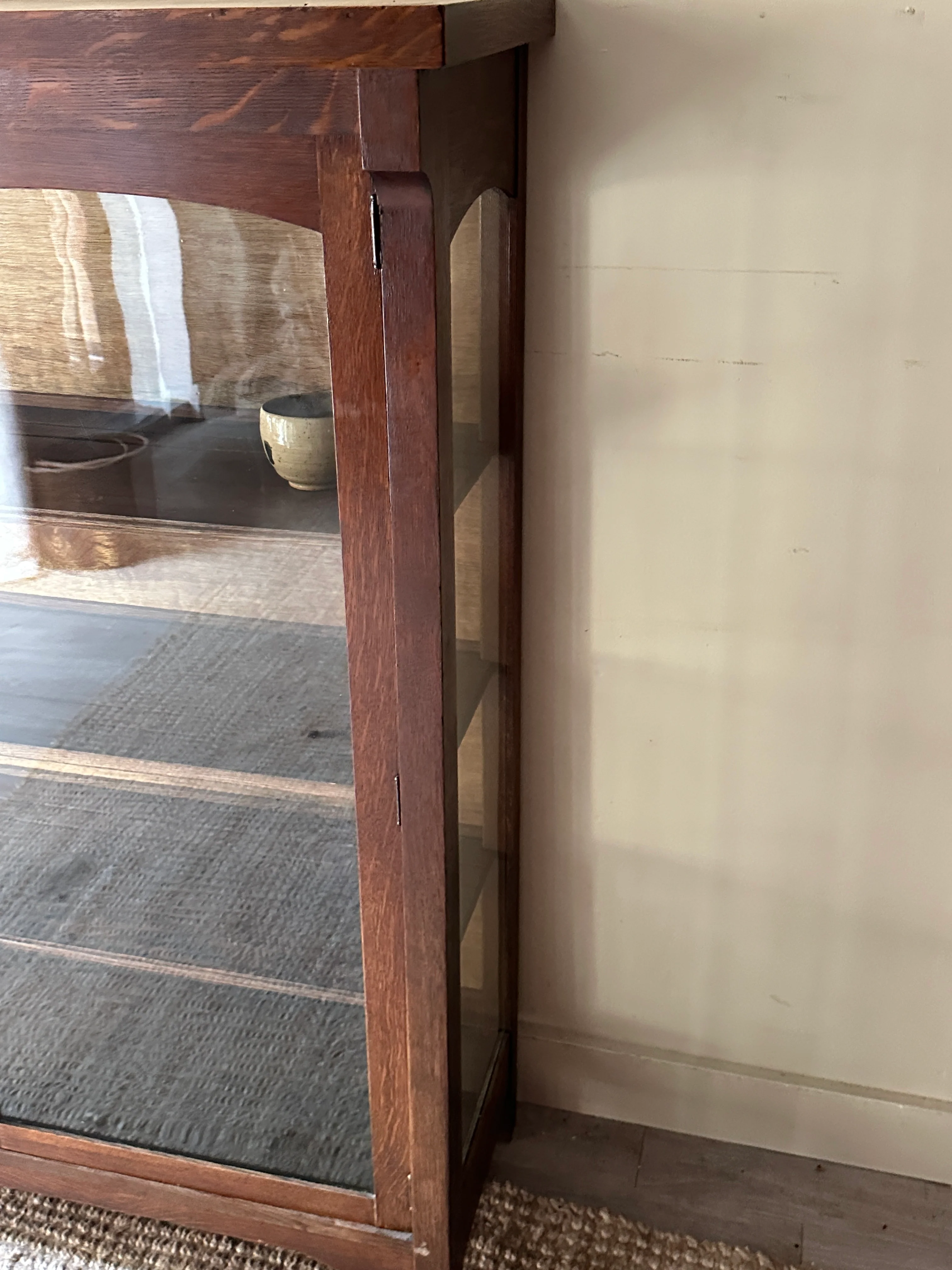 Mission oak display case - Image 3
