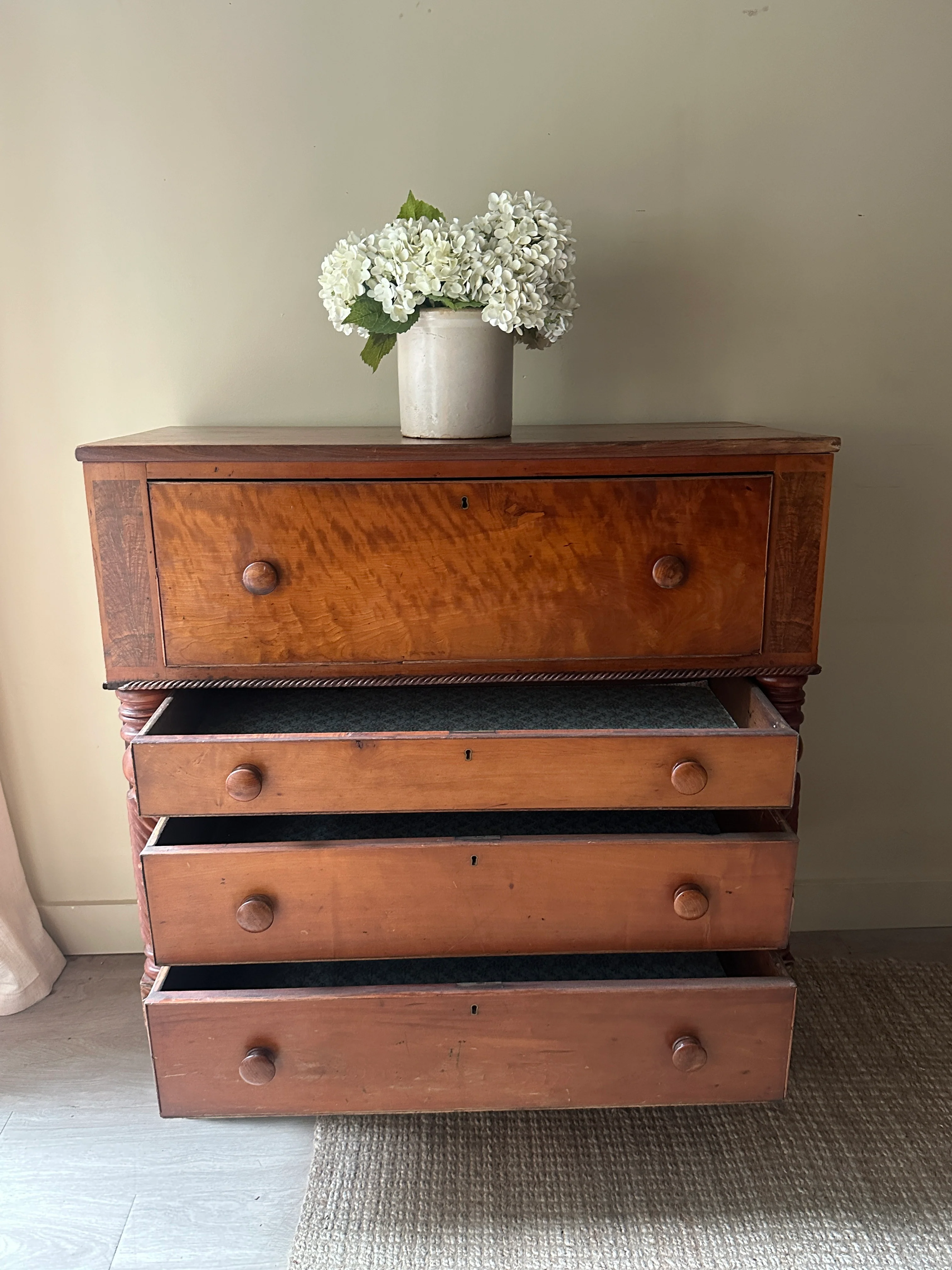 Mixed wood secretary dresser - Image 4