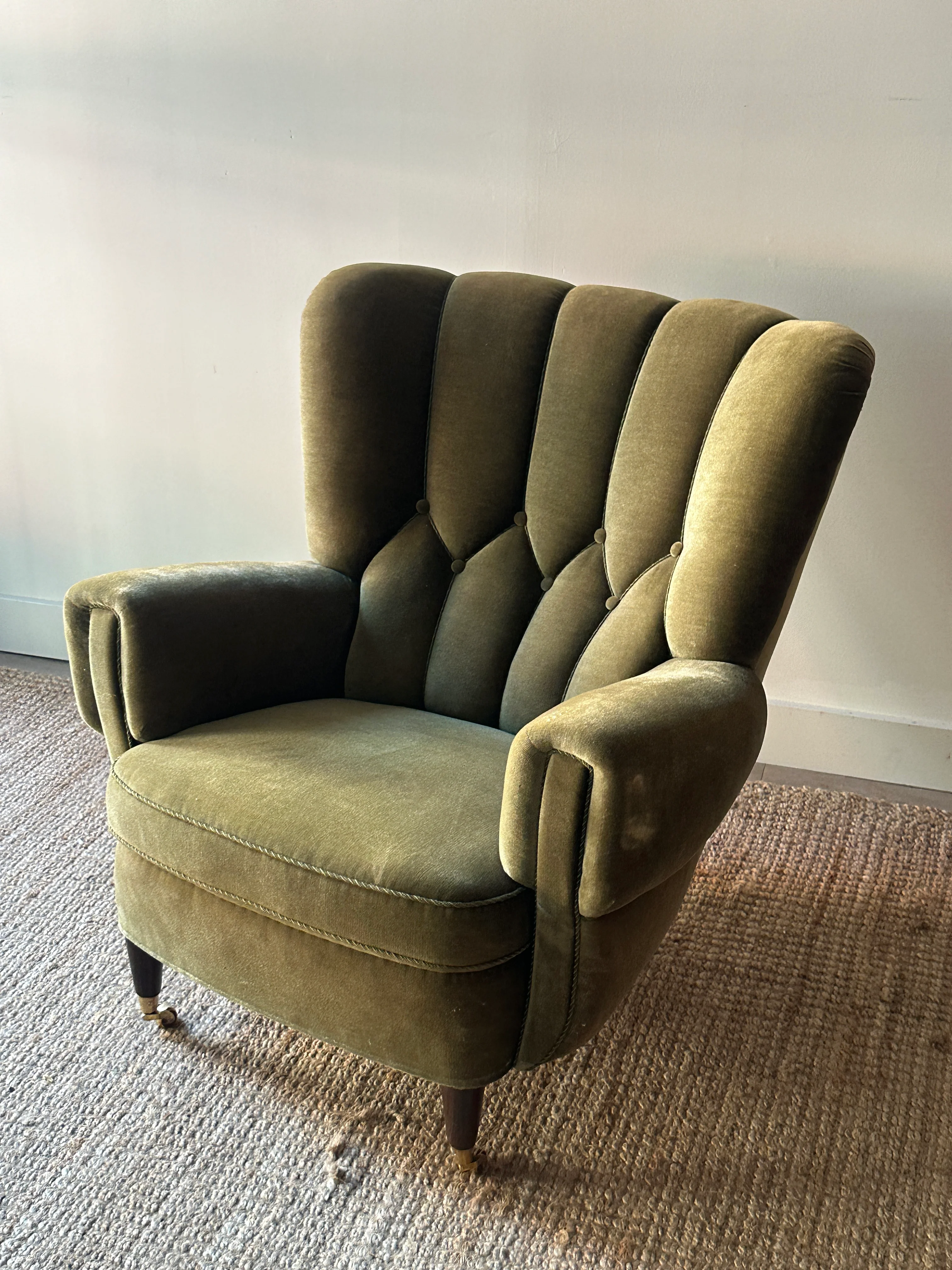 Mohair wingback armchair - Image 3