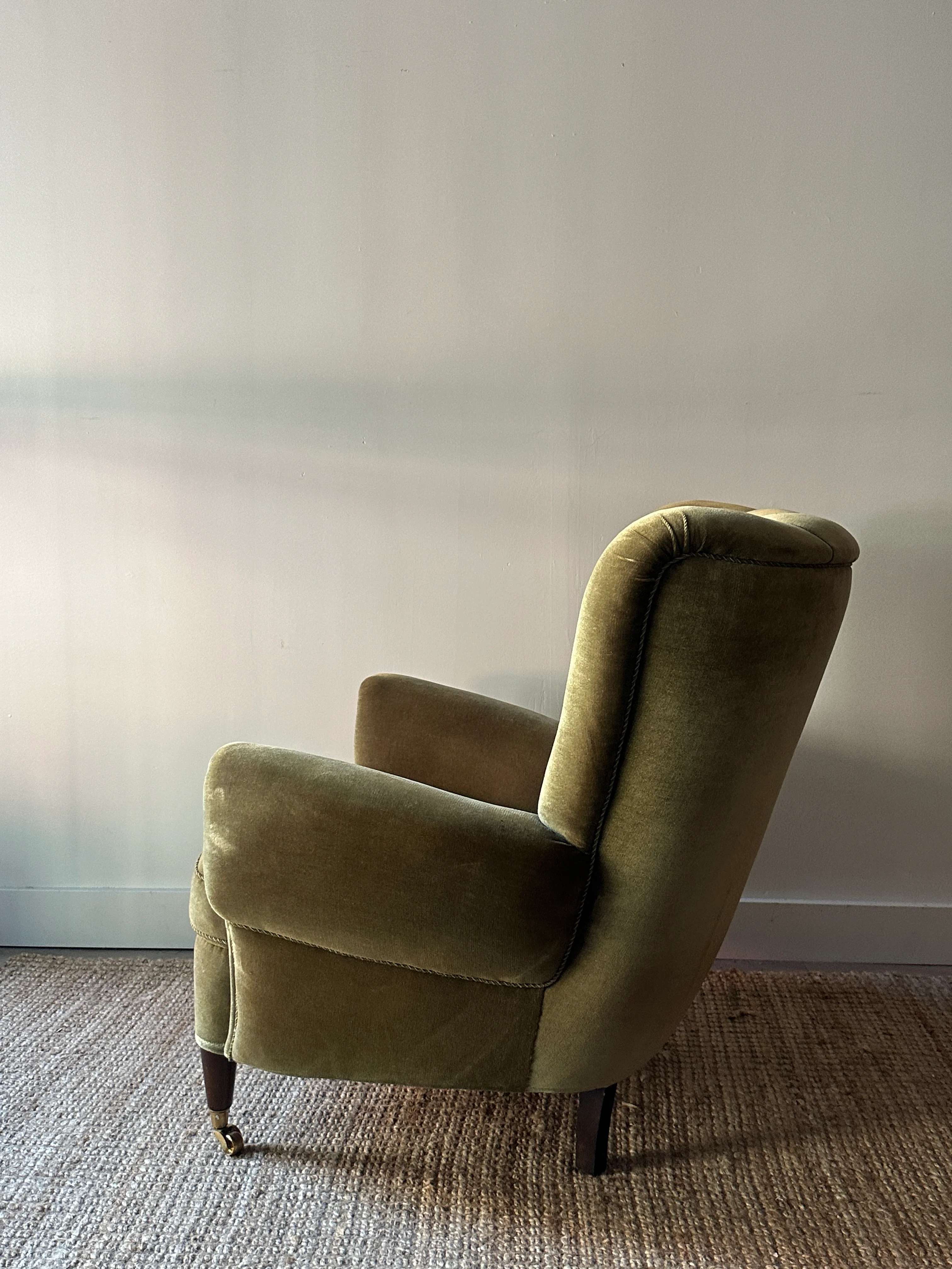 Mohair wingback armchair - Image 4