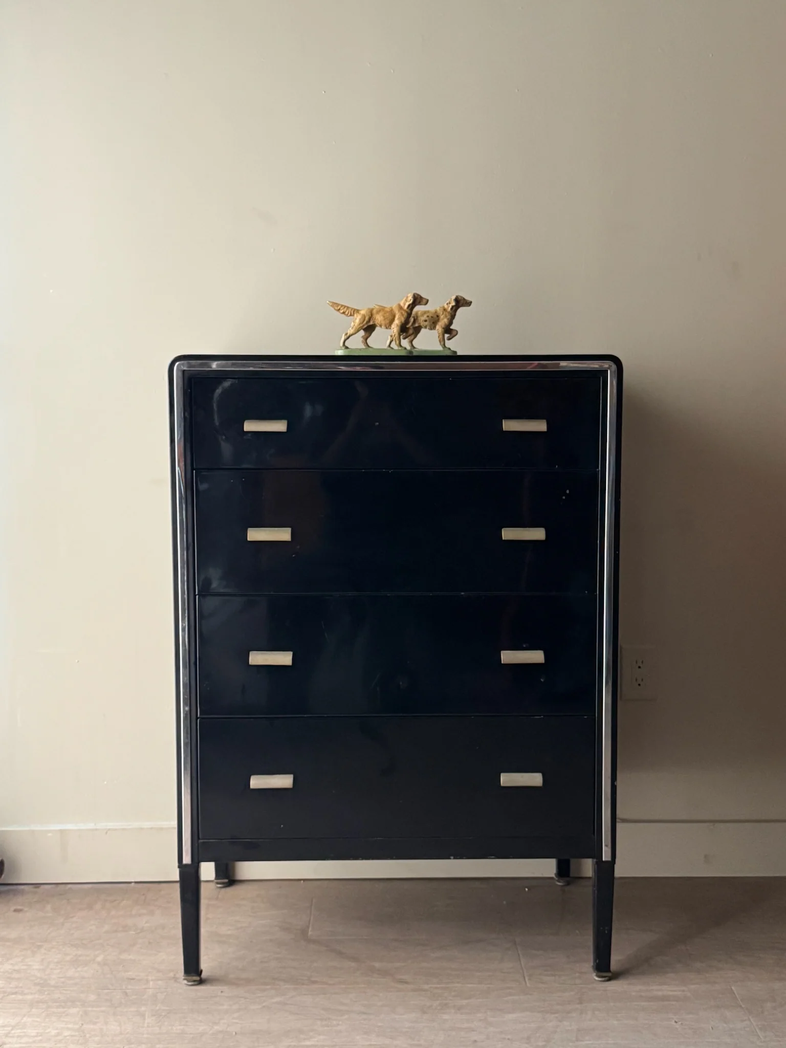 Norman Bel Geddes for Simmons steel tallboy dresser