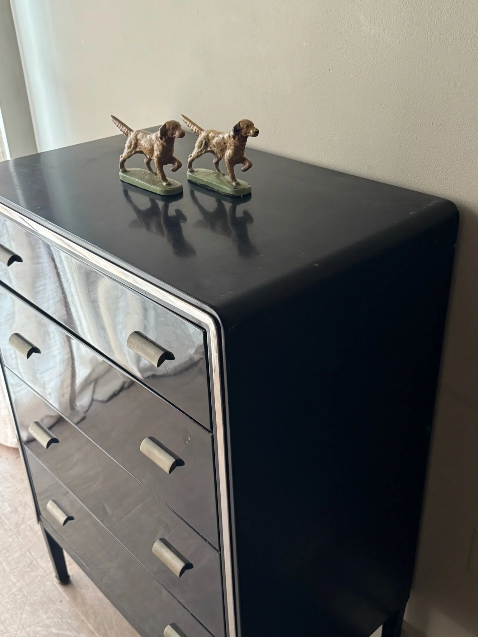 Norman Bel Geddes for Simmons steel tallboy dresser - Image 3