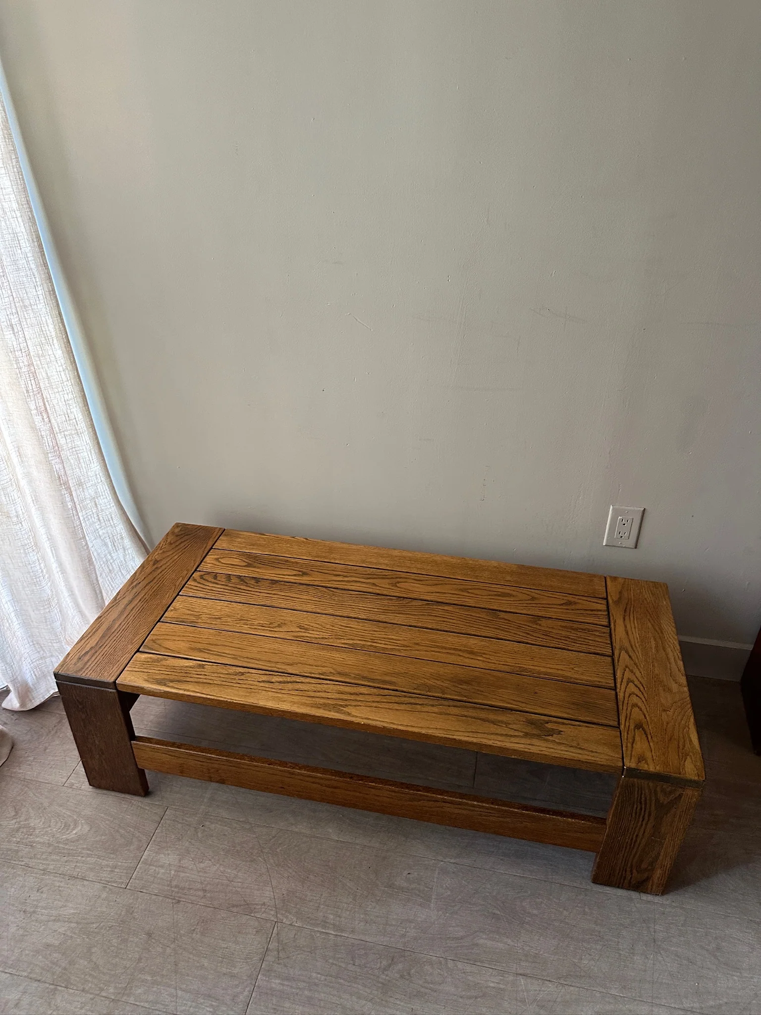 Brutalist oak coffee table - Image 4