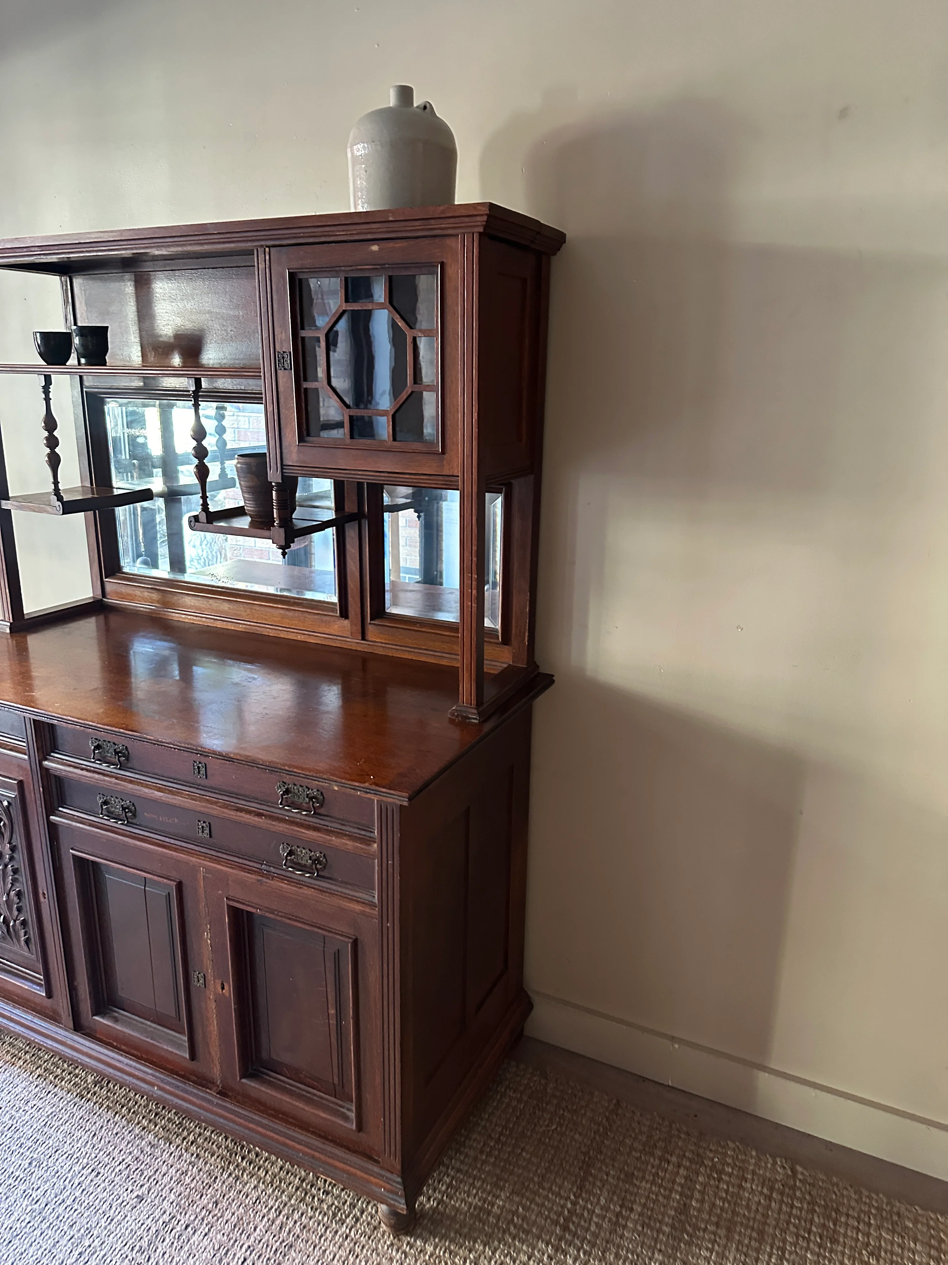 Oak two piece hutch - Image 3