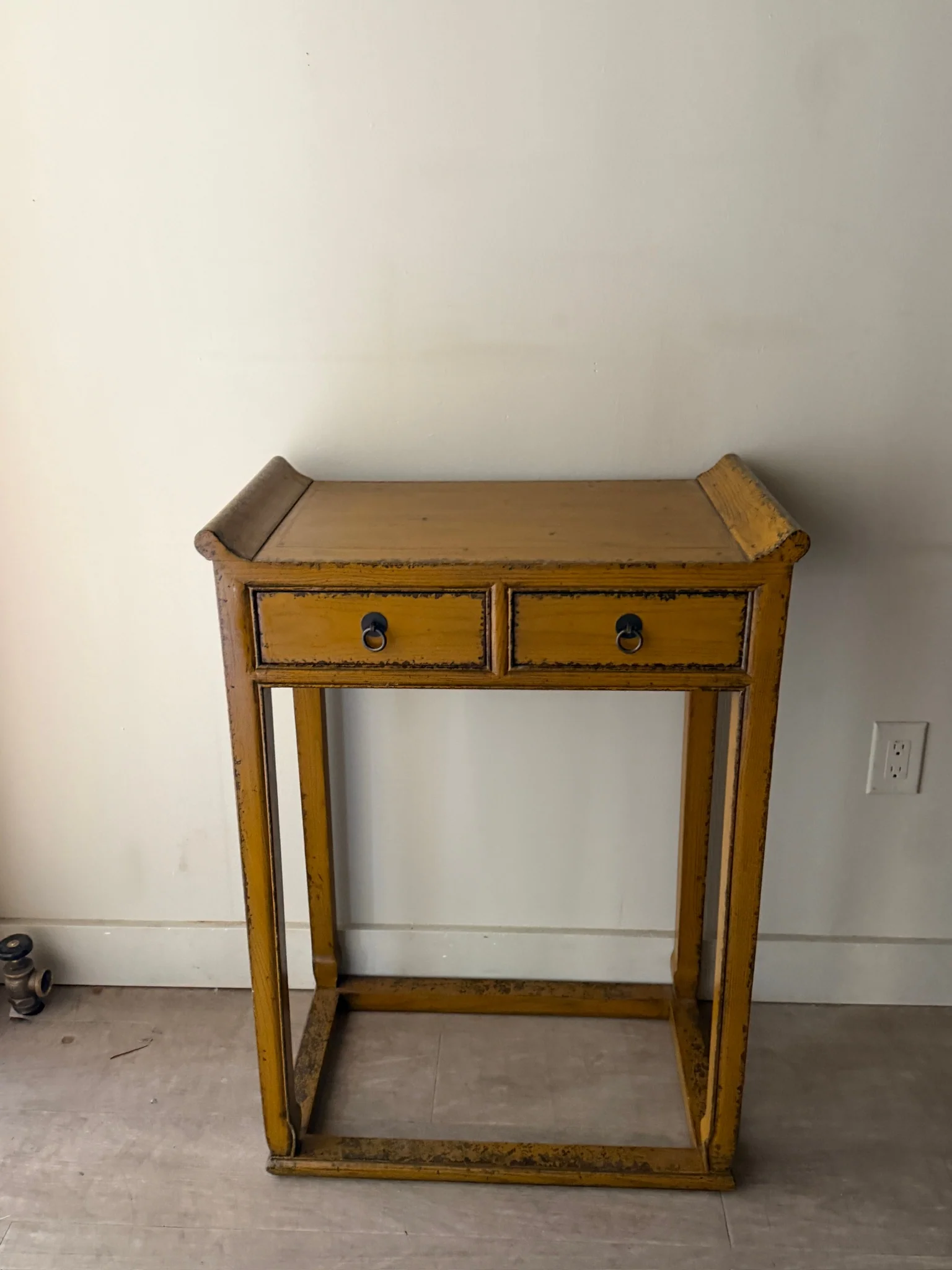 Ochre two drawer side table - Image 2
