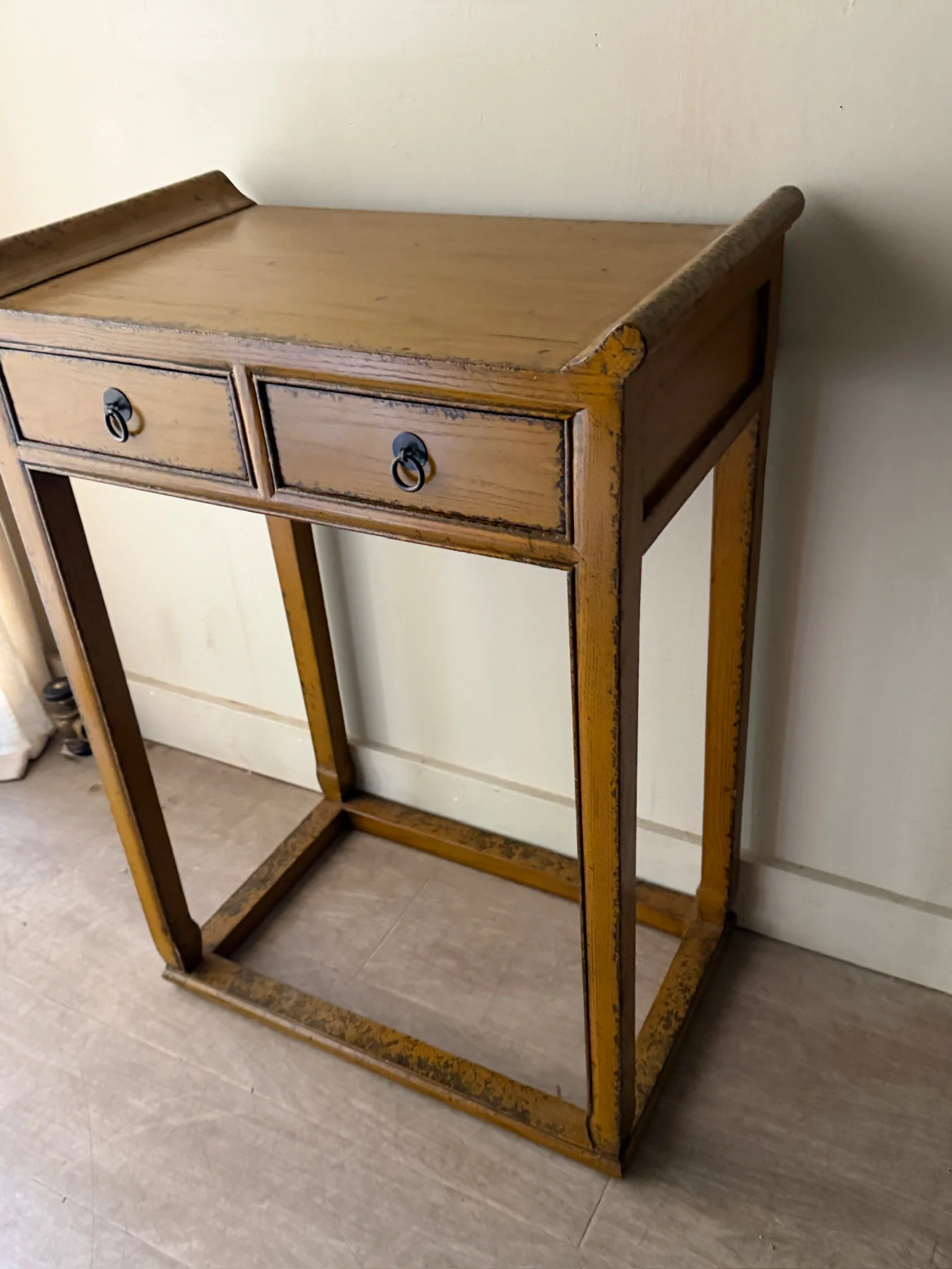 Ochre two drawer side table - Image 3