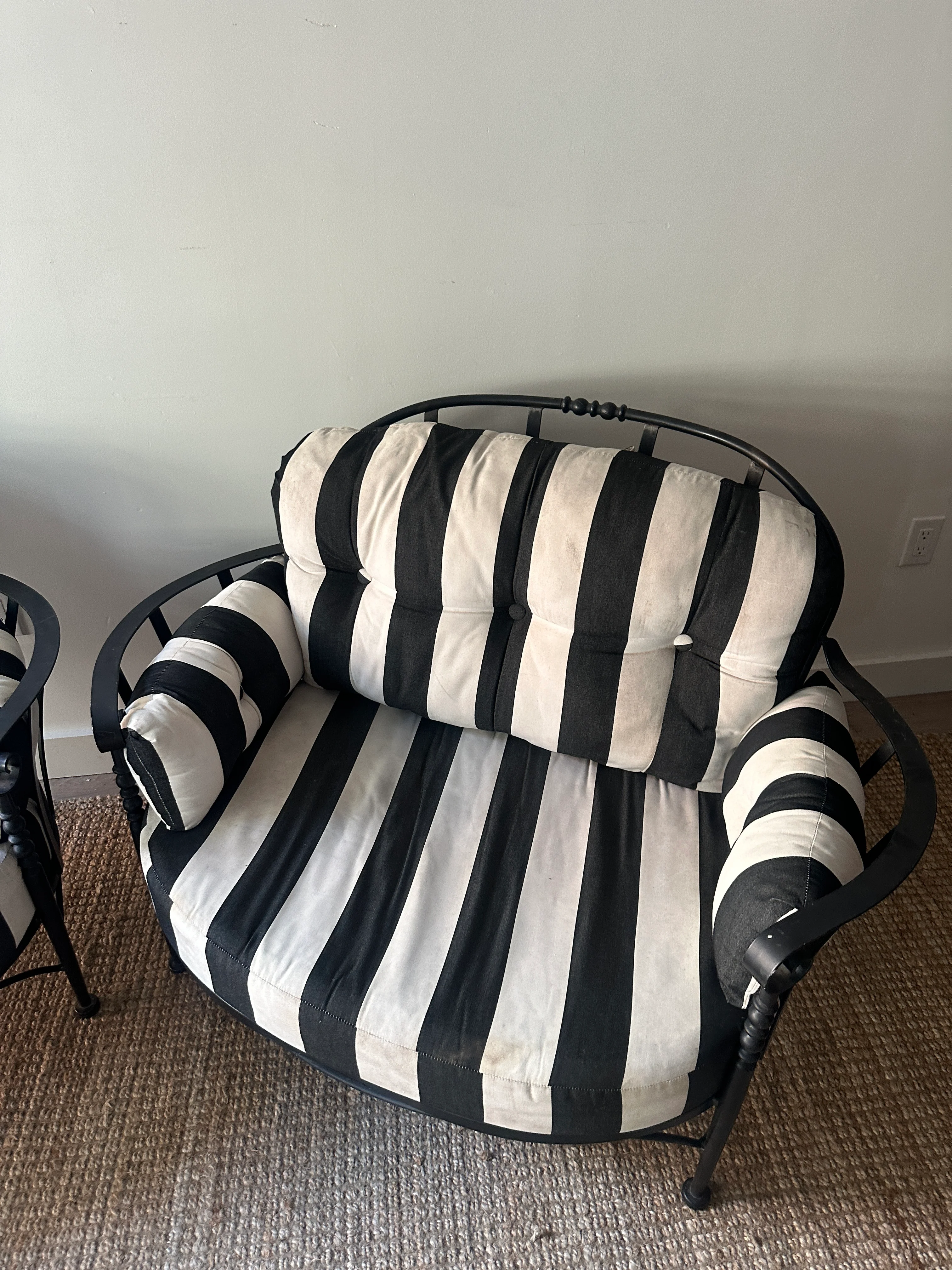 Oversized wrought iron outdoor chairs. Sold individually. - Image 2