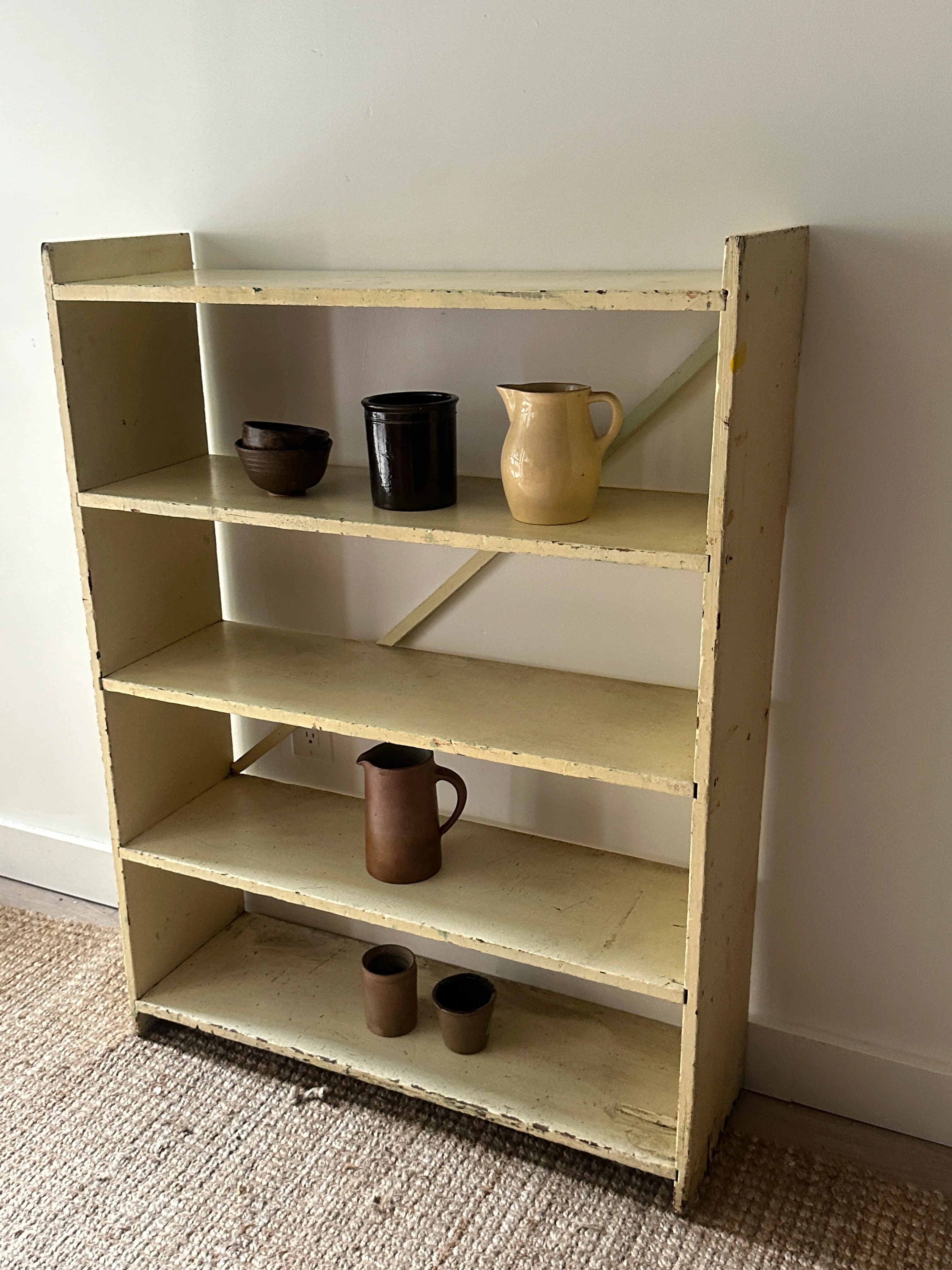 Painted pine farmhouse bookshelf - Image 5