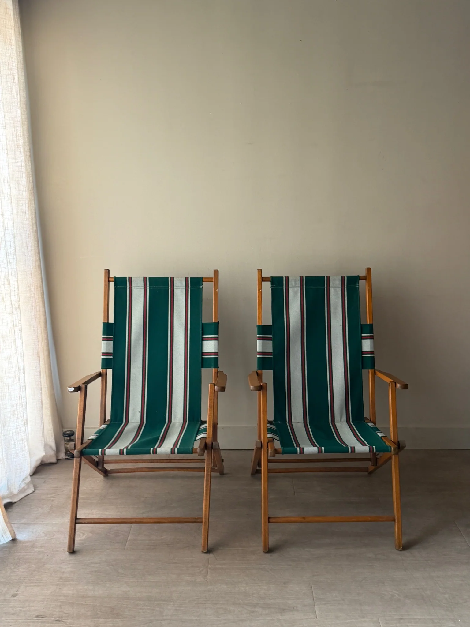 Pair of folding camp chairs