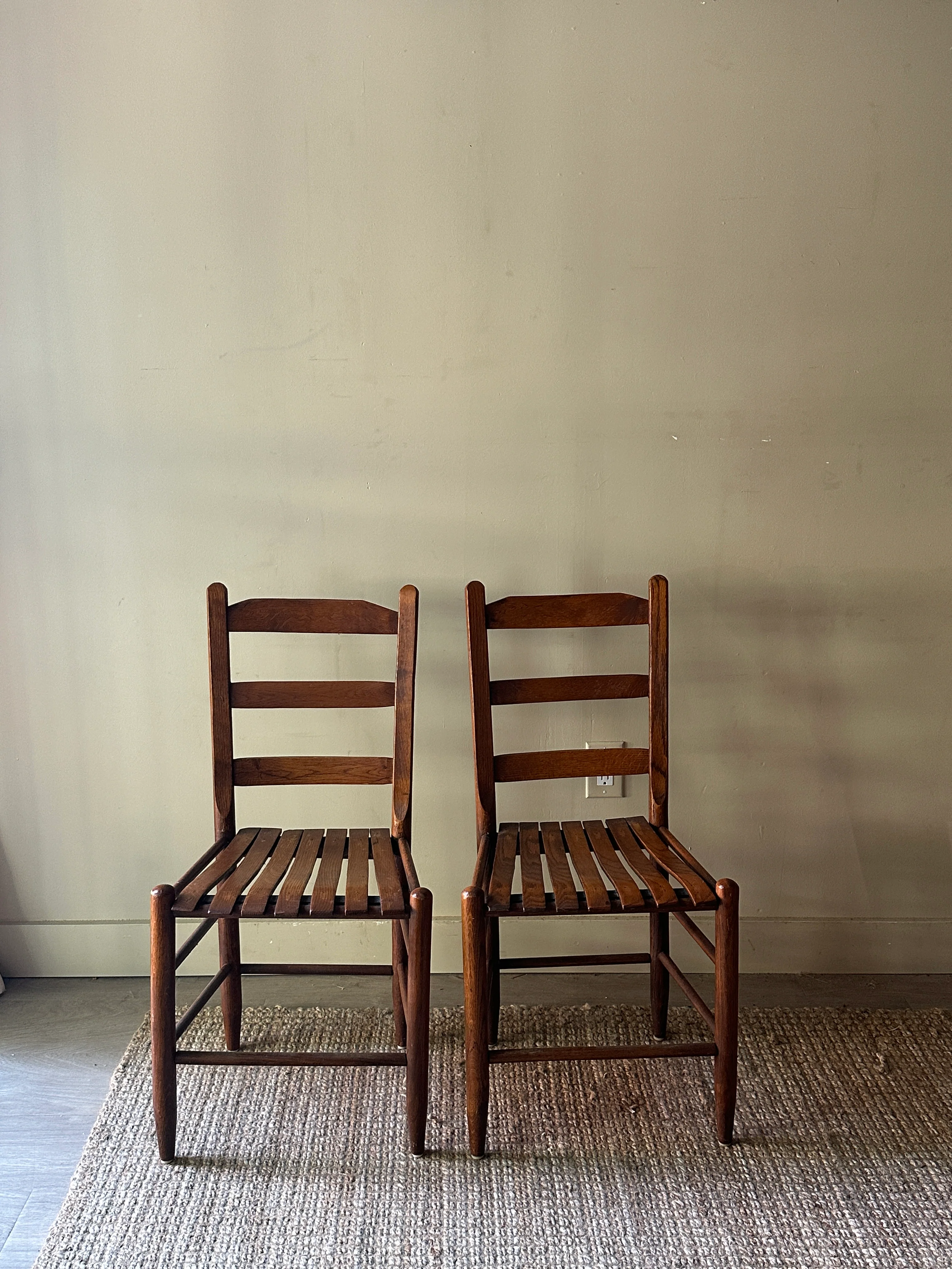 Pair of oak dining chairs