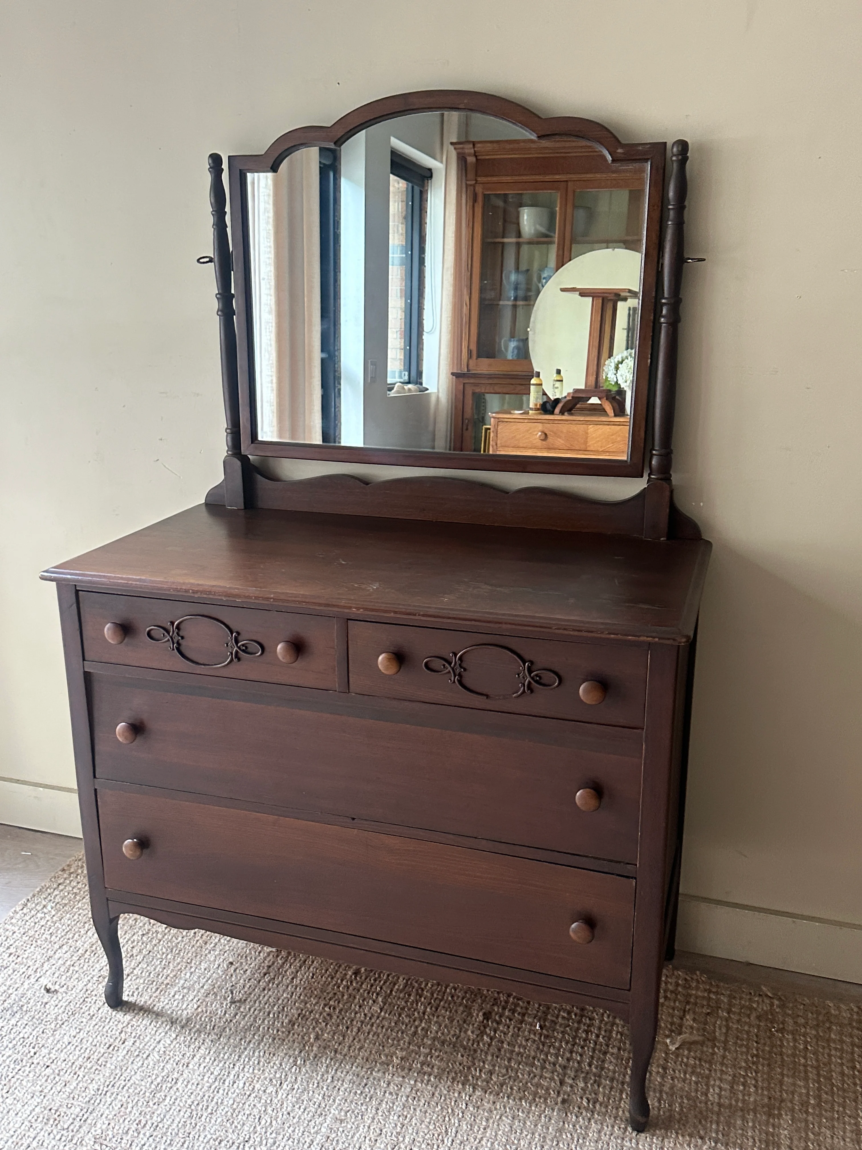 Pine dresser w mirror - Image 3