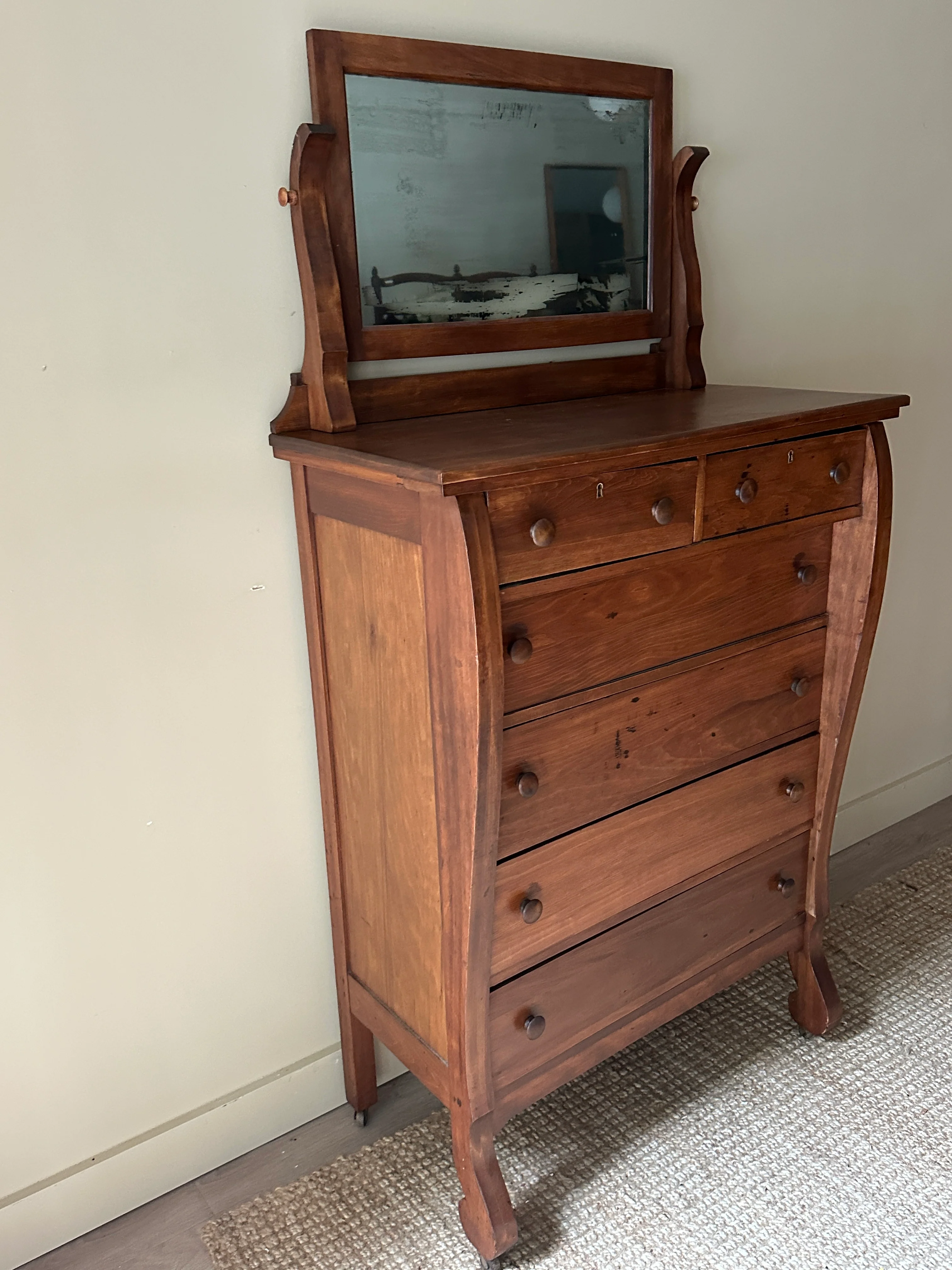 Pine dresser w mirror - Image 3