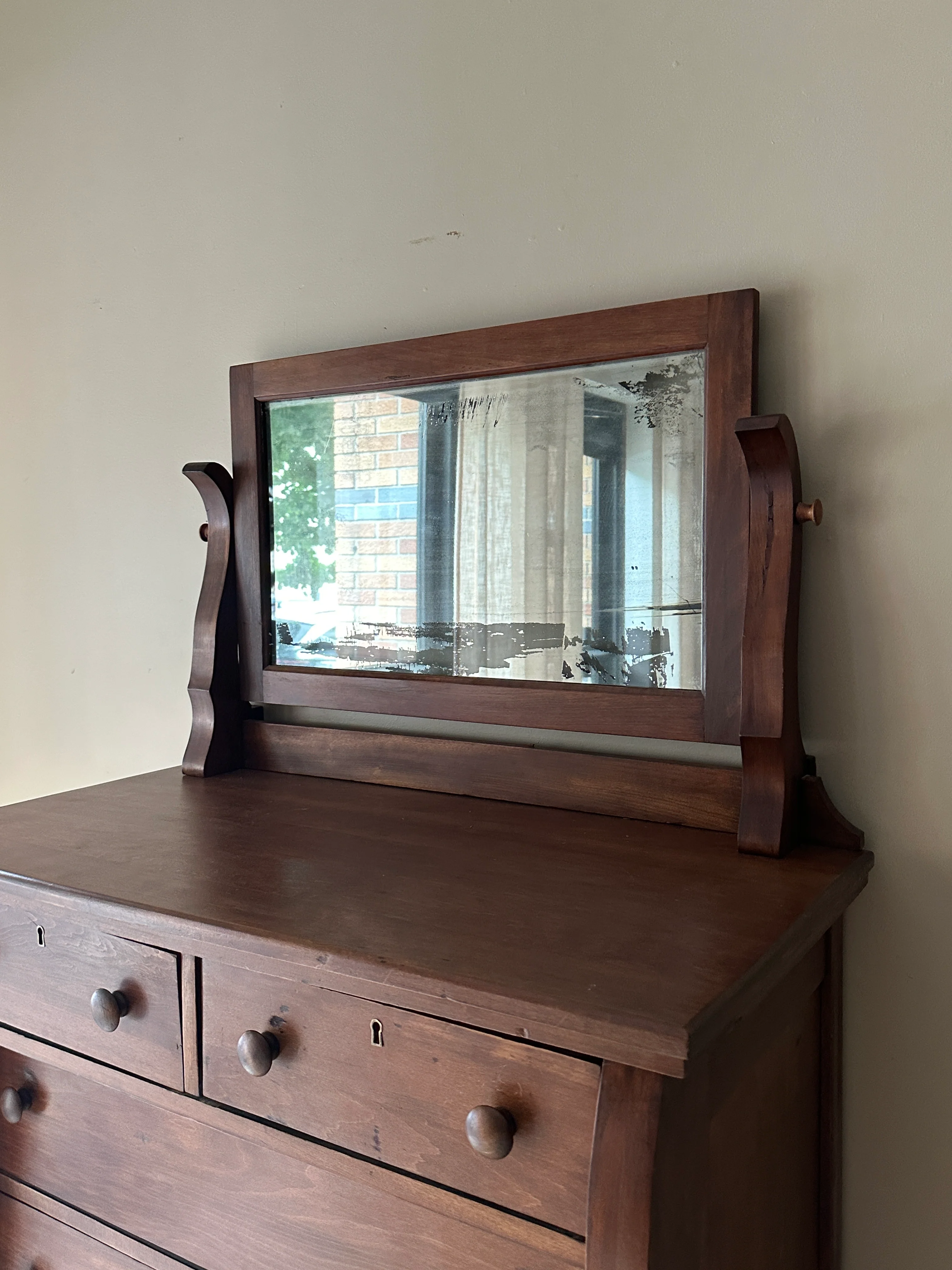 Pine dresser w mirror - Image 5