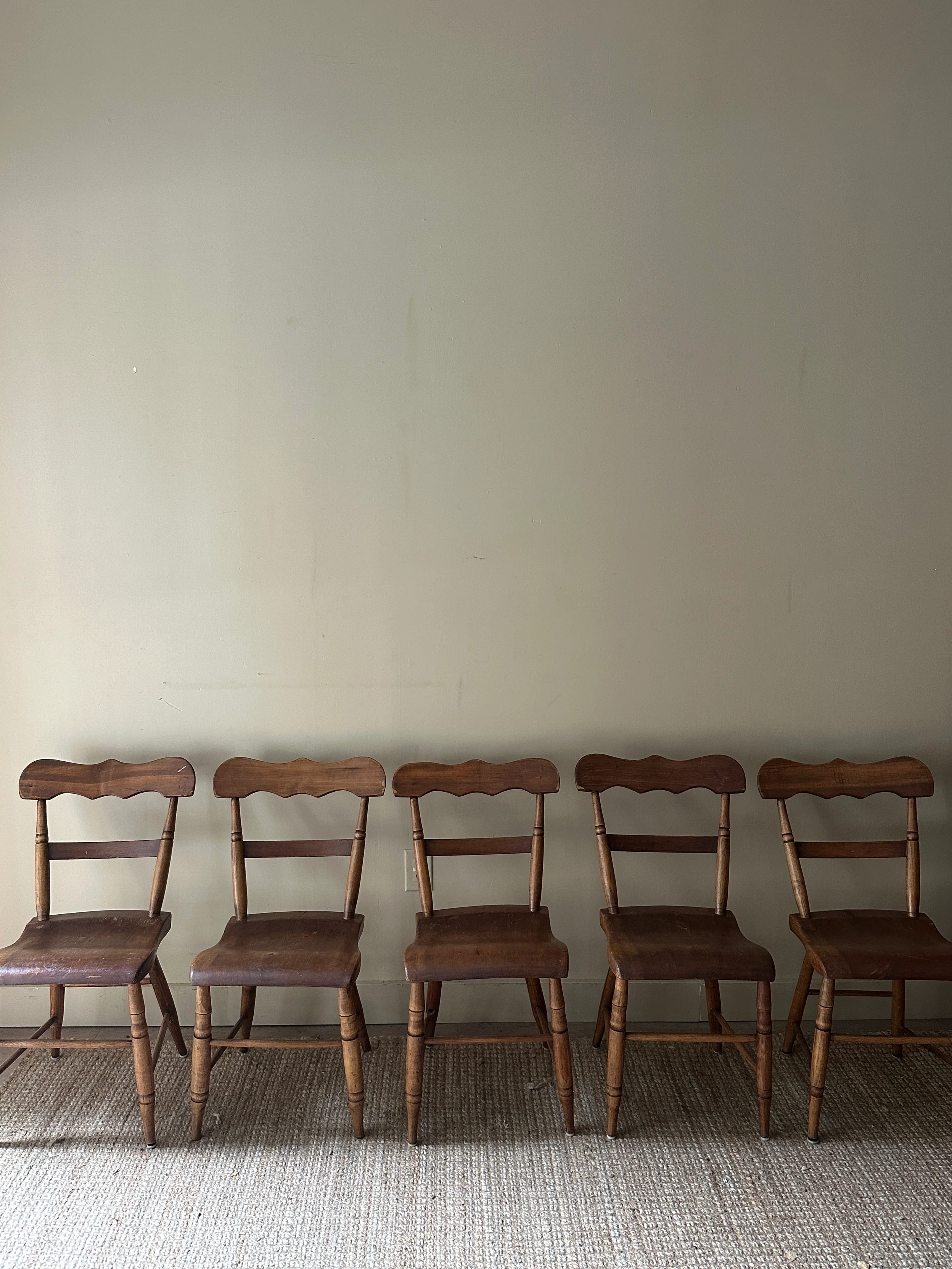 Pine plank seat chairs (sold in pairs)