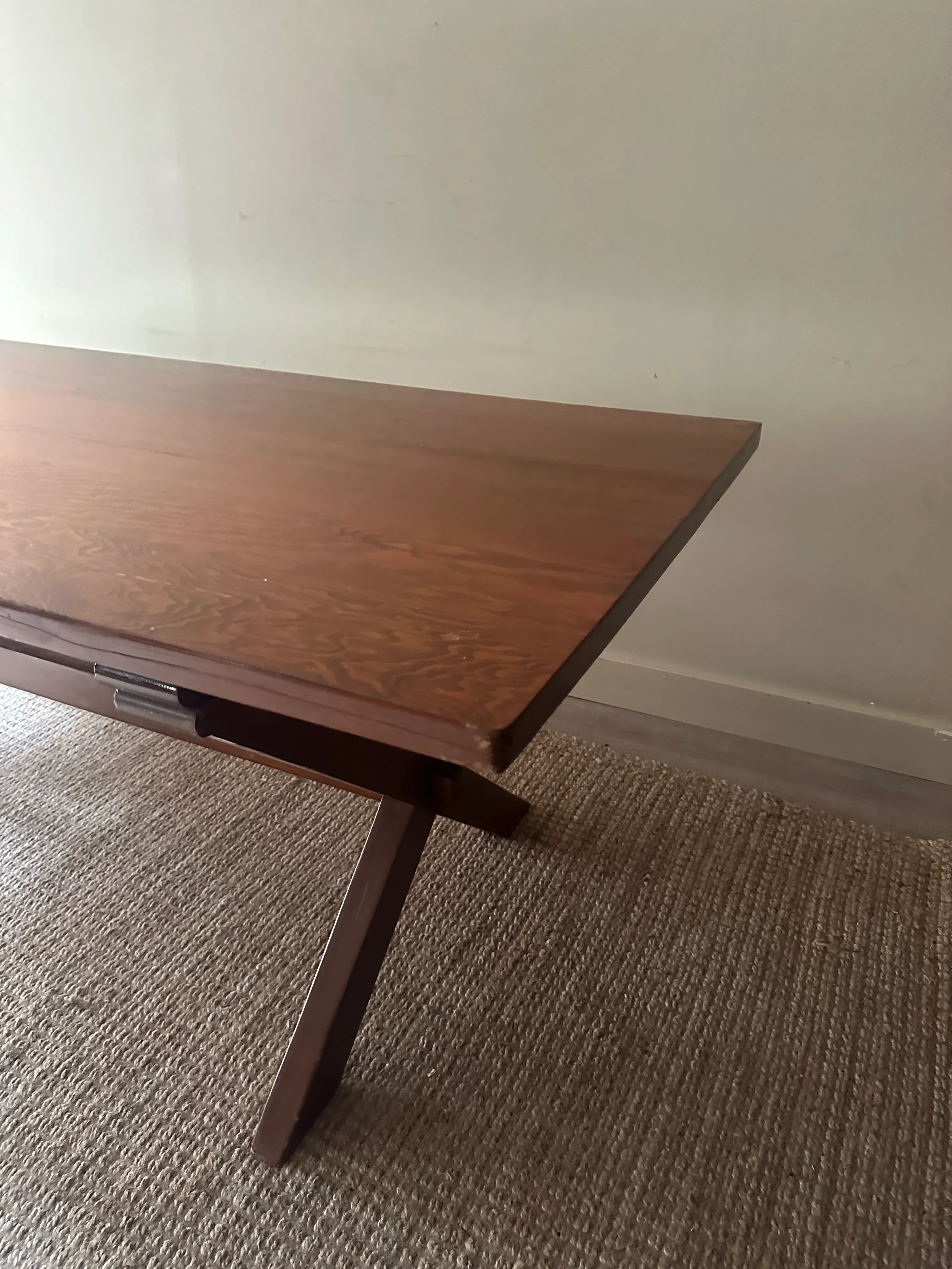 Pine trestle table - Image 4