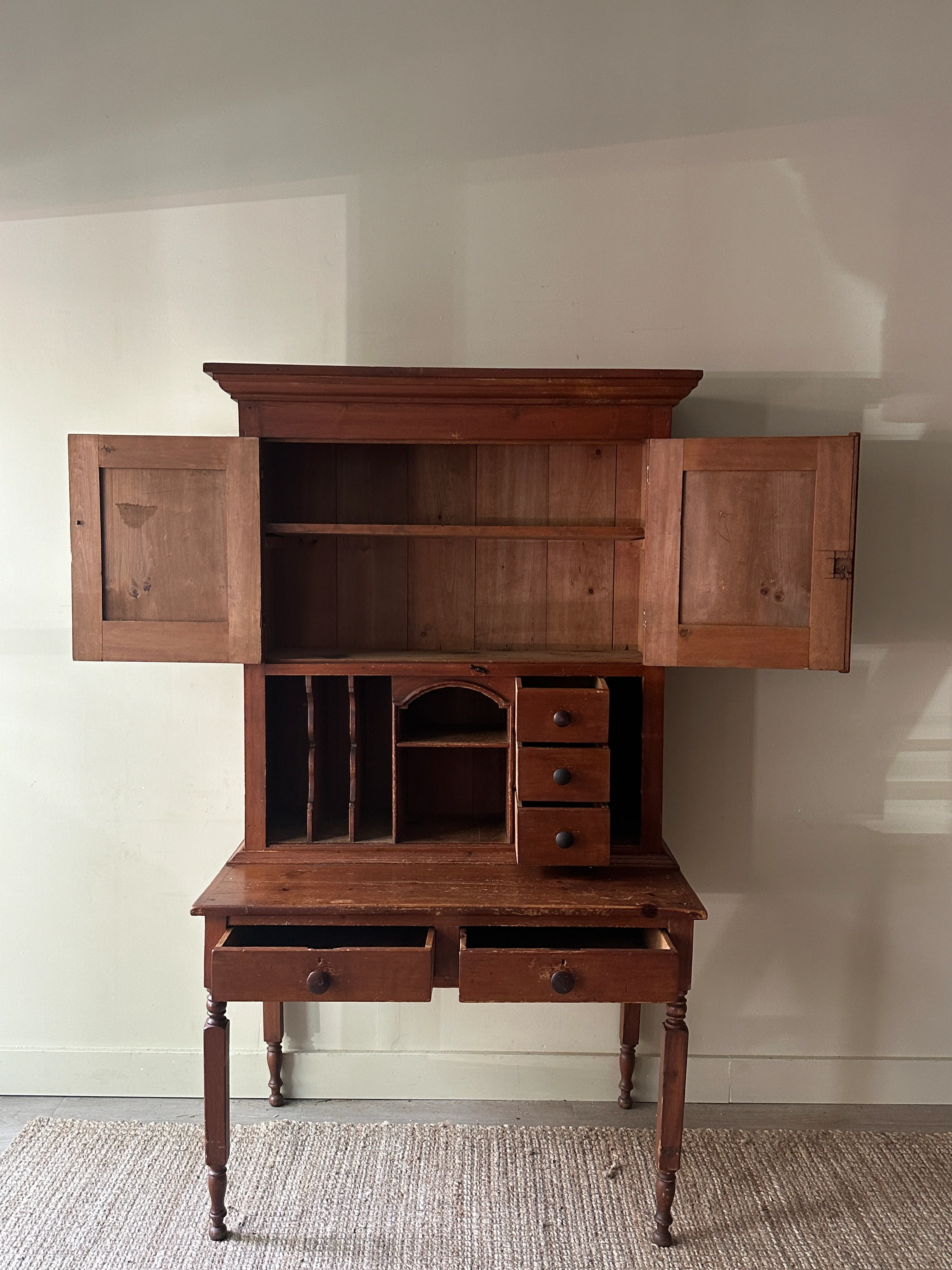 Pine two piece desk - Image 4