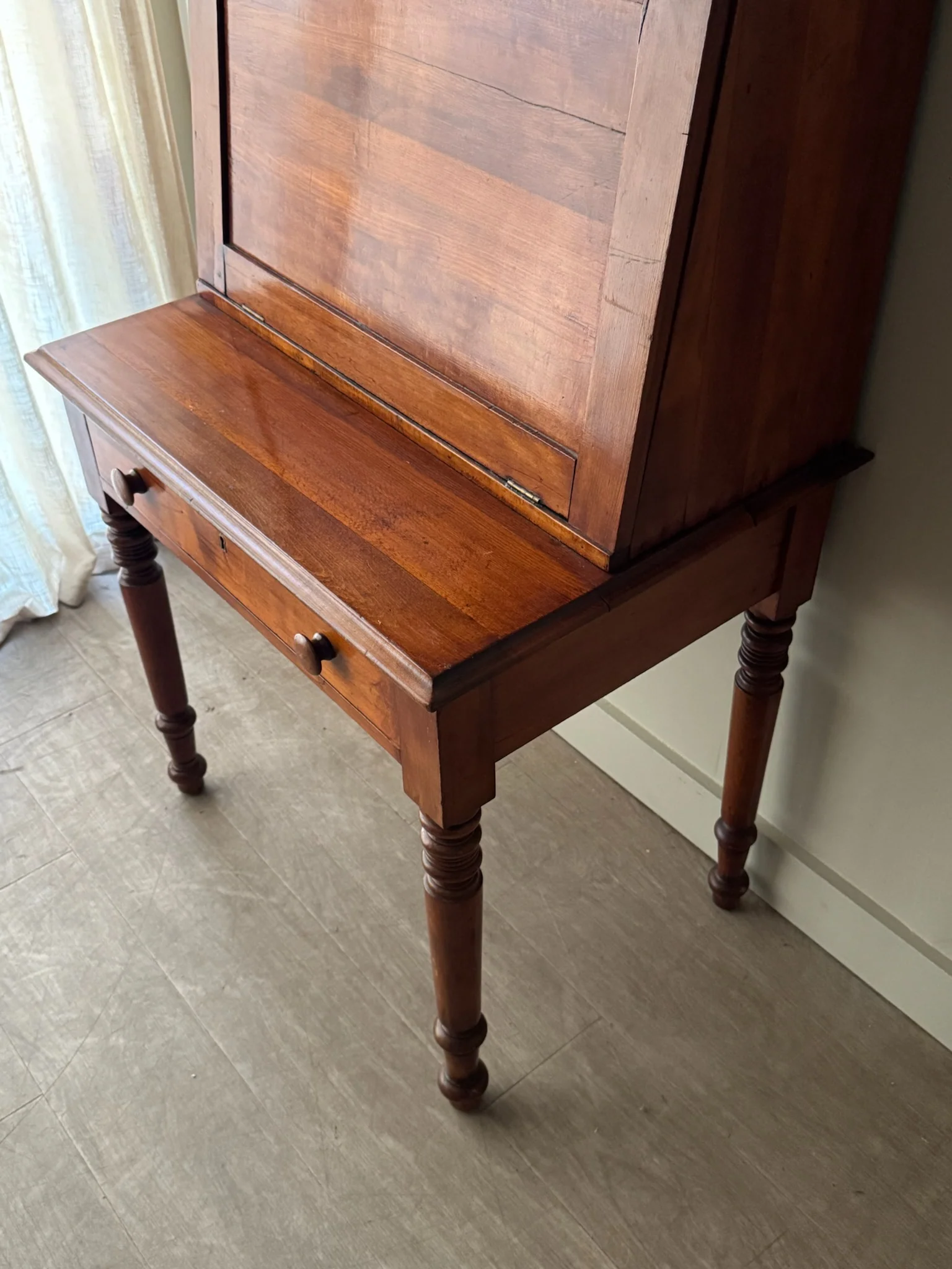 Victorian pine secretary desk - Image 5
