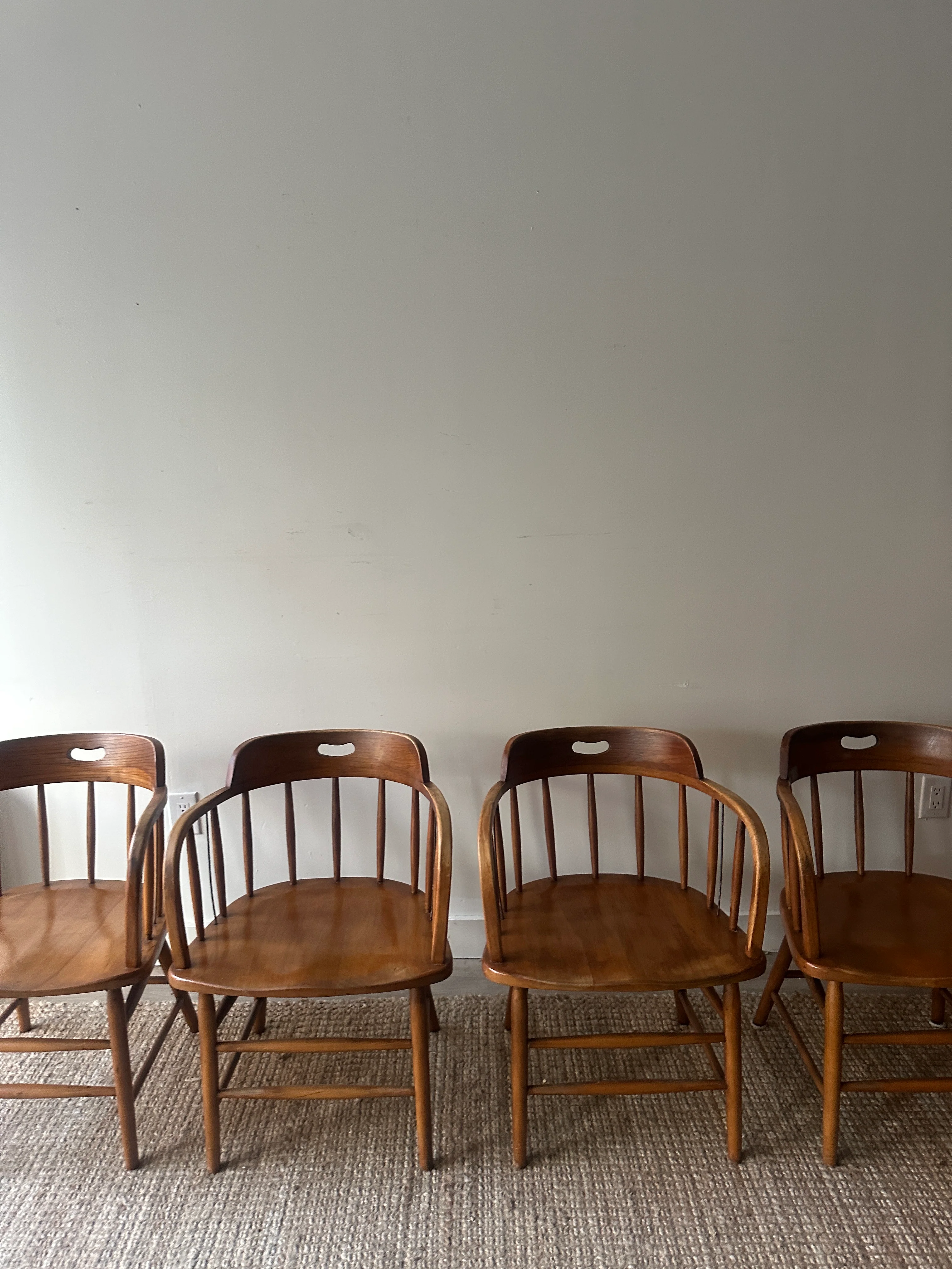 Plank seat captain’s chairs. Sold individually. - Image 2