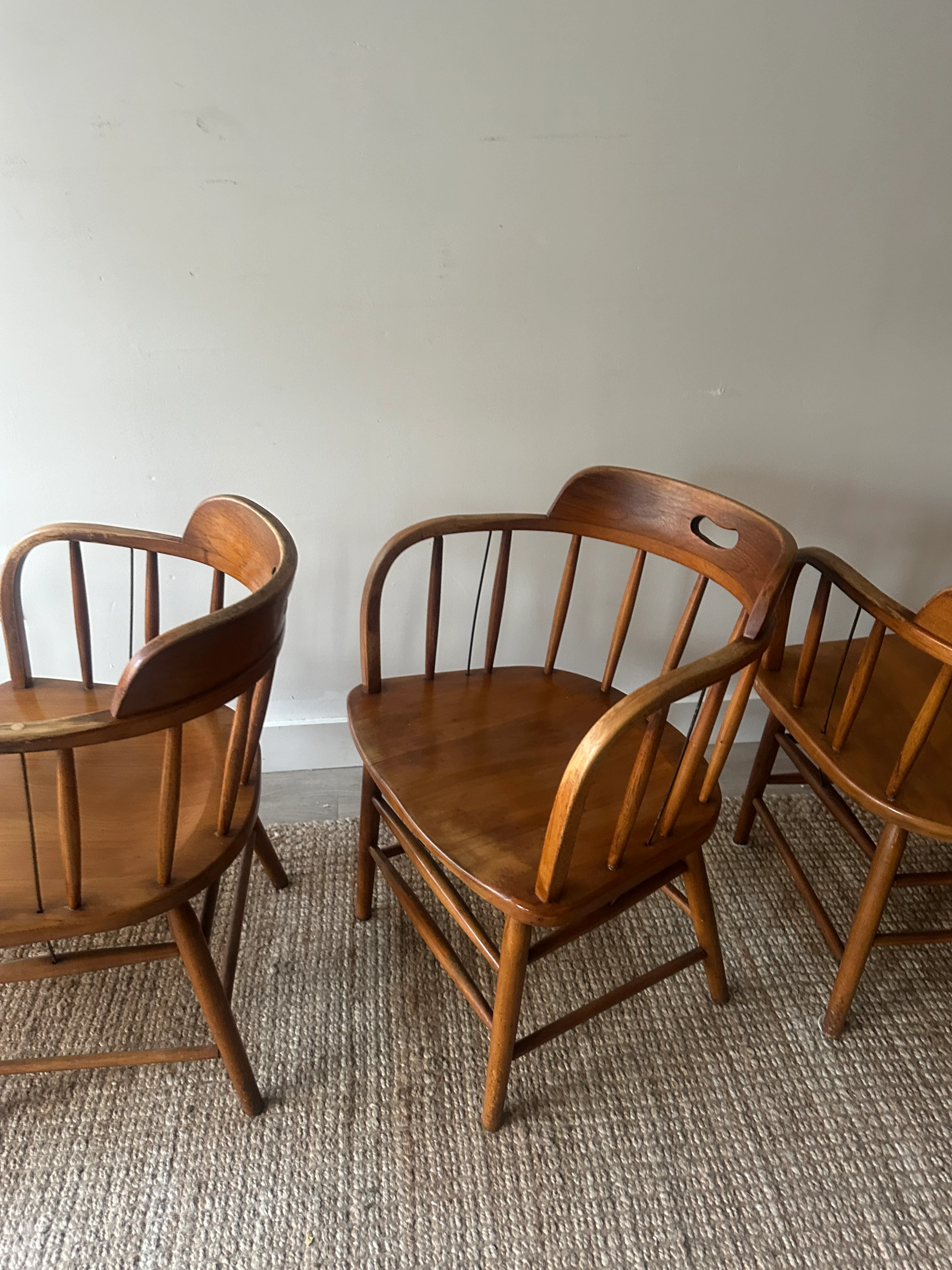 Plank seat captain’s chairs. Sold individually. - Image 4