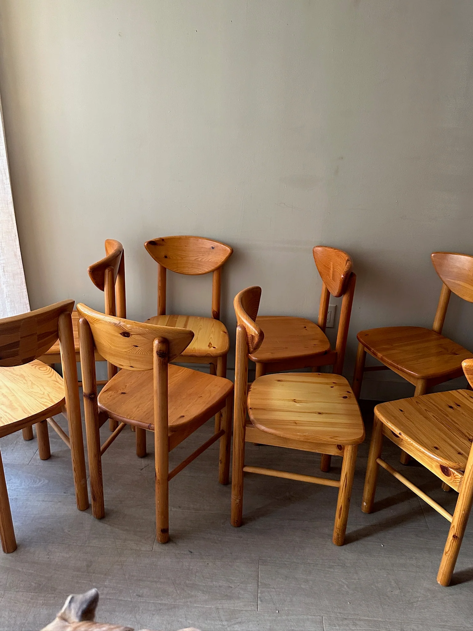 Rainer Daumiller pine cat-eye dining chairs. Sold in sets of 2. - Image 5