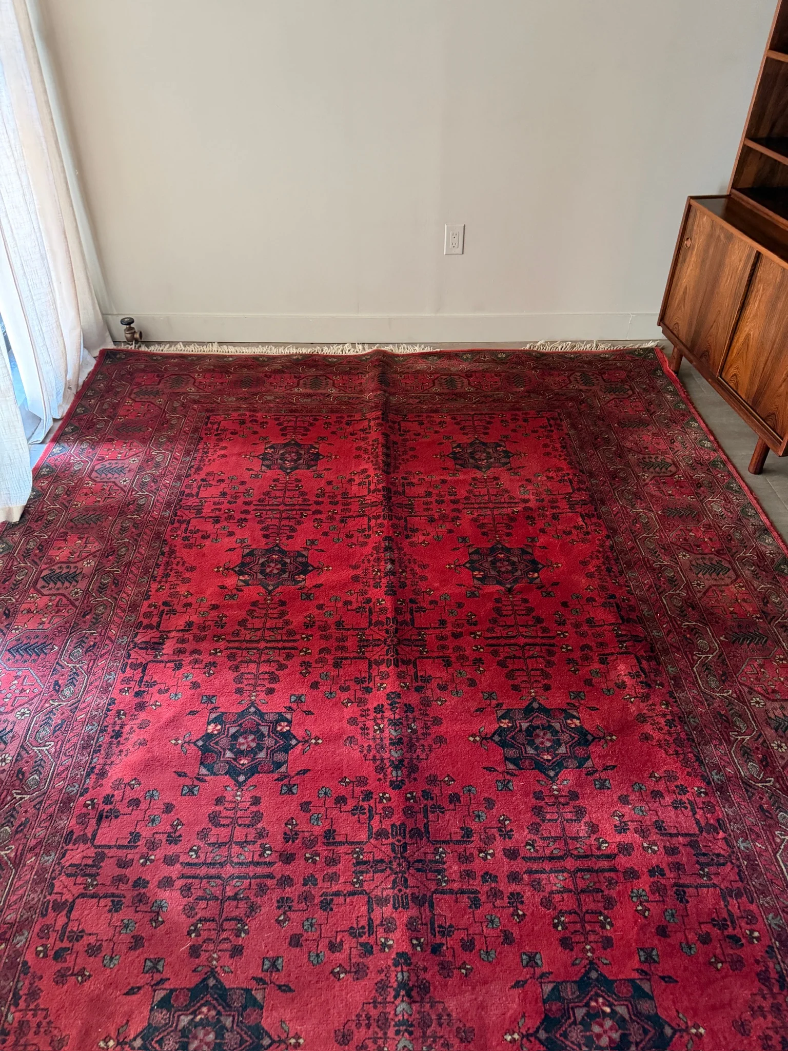 Red Afghan Ersari wool rug - Image 2