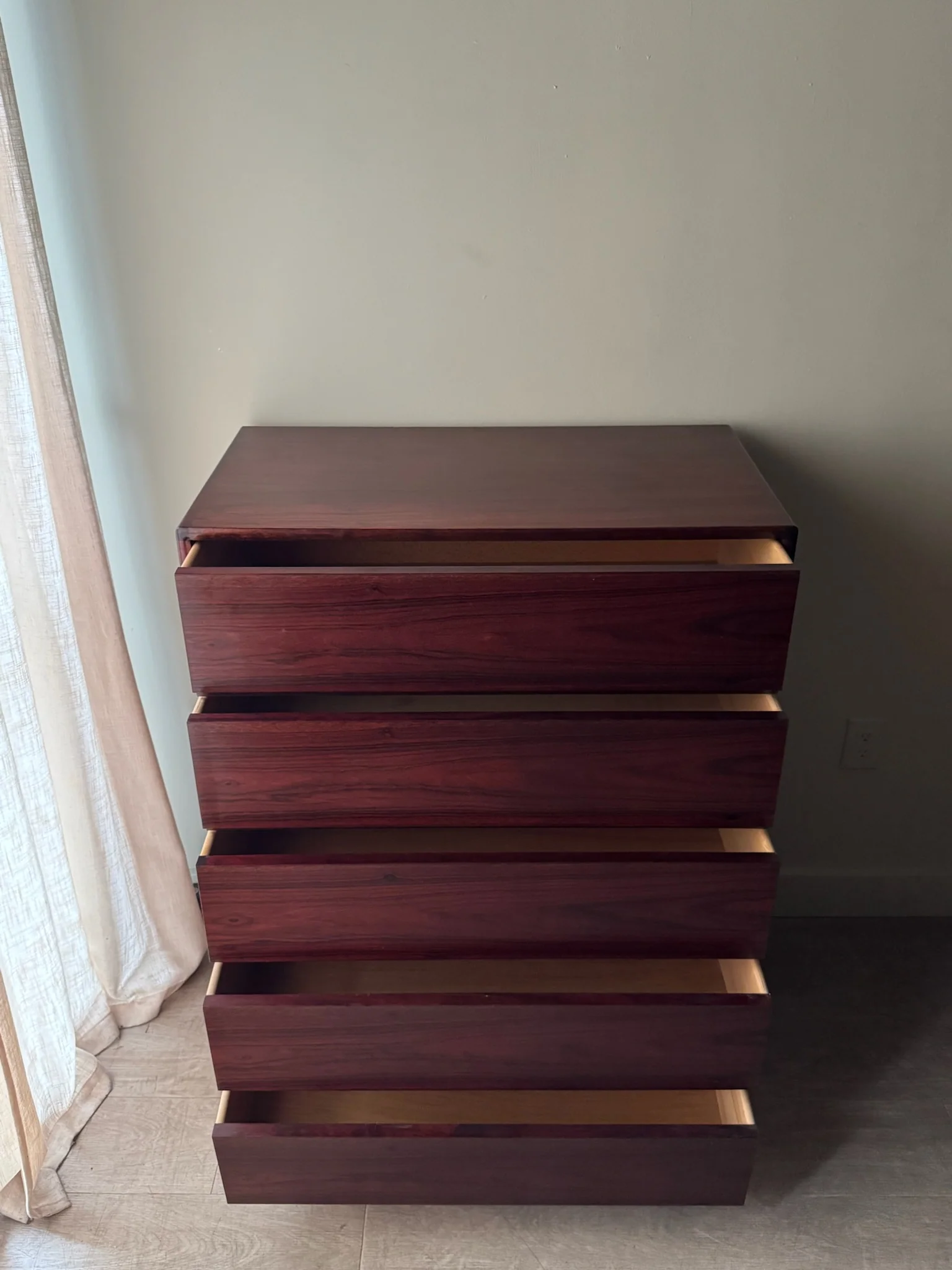 Rosewood tallboy dresser - Image 4