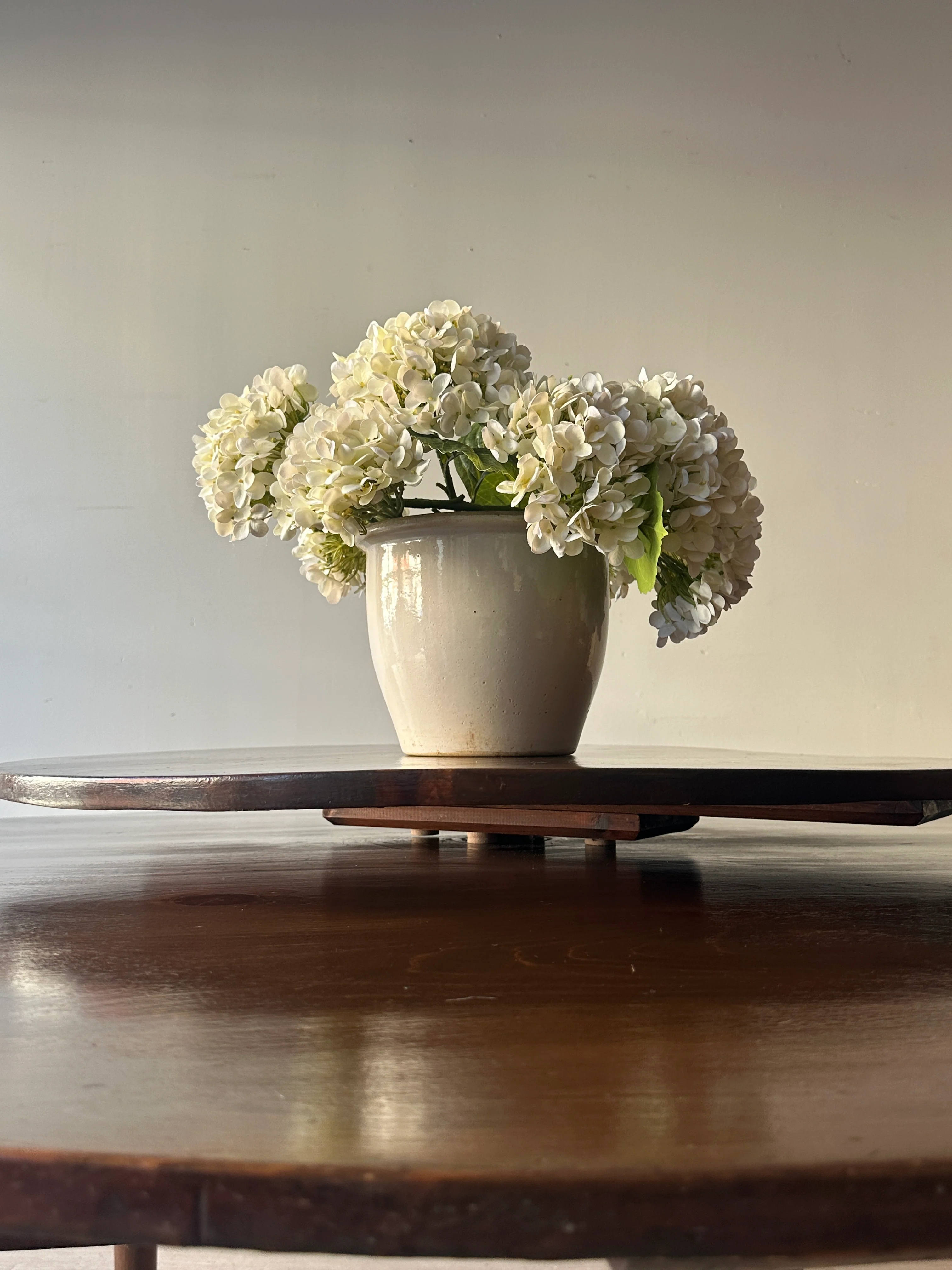 Round pine table with lazy Susan - Image 6