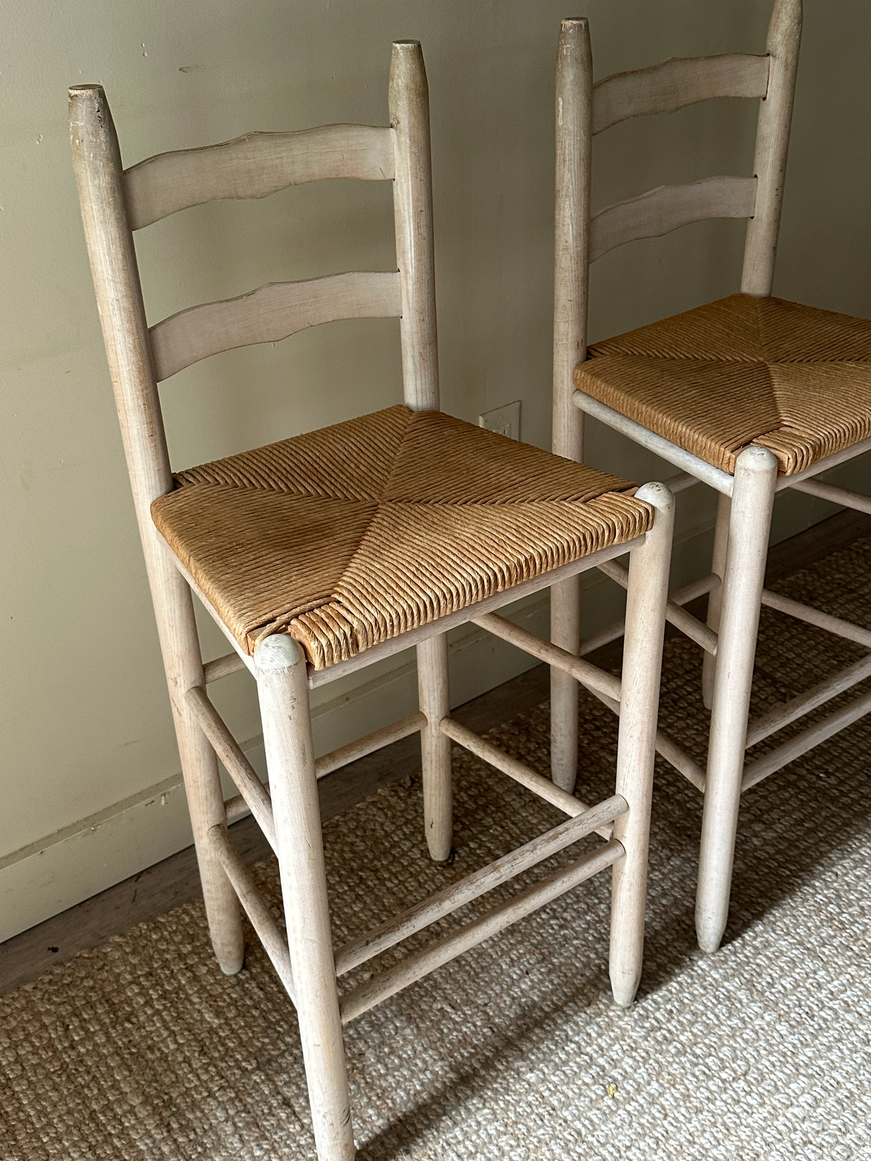 Rush bar stools. Sold as a pair. - Image 3