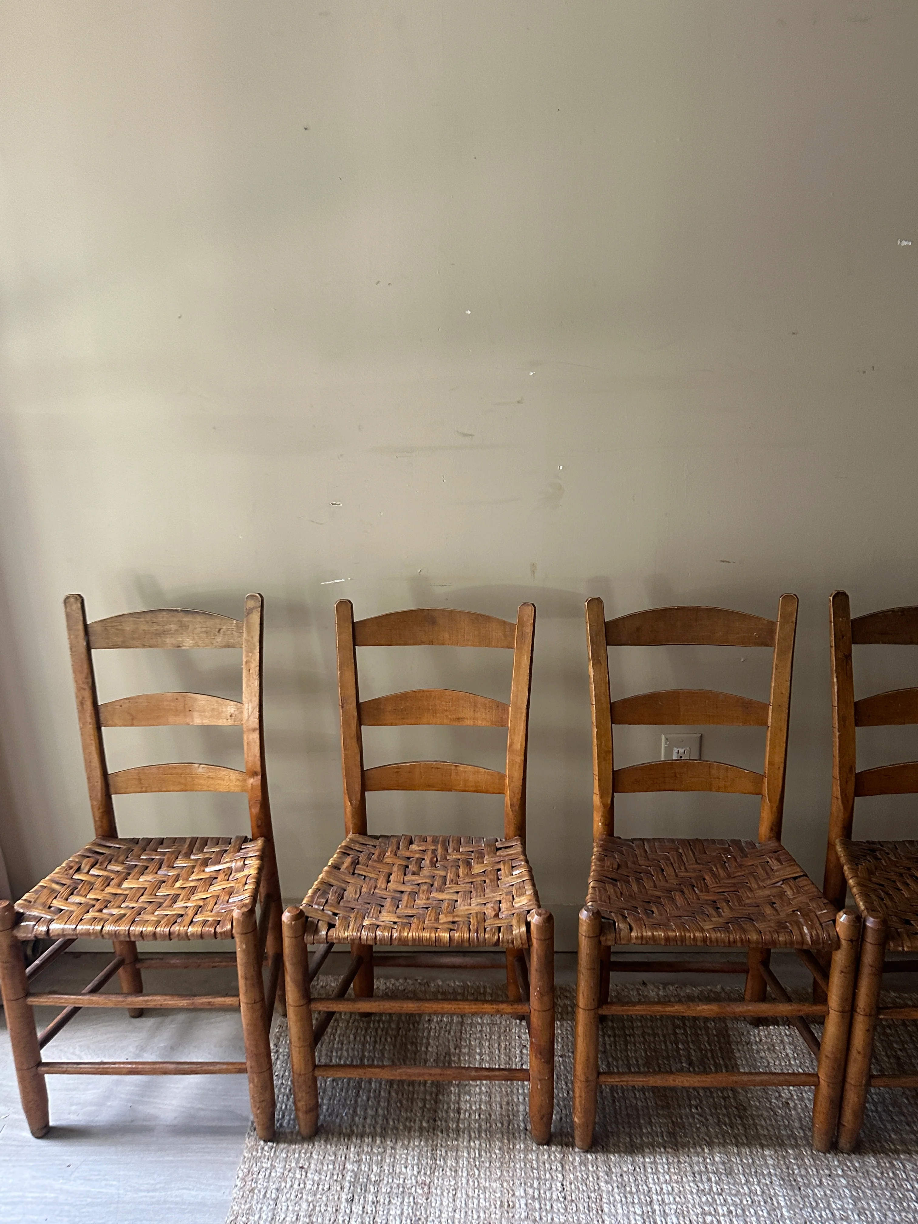 Rush seat dining chairs. (set of 2) - Image 5