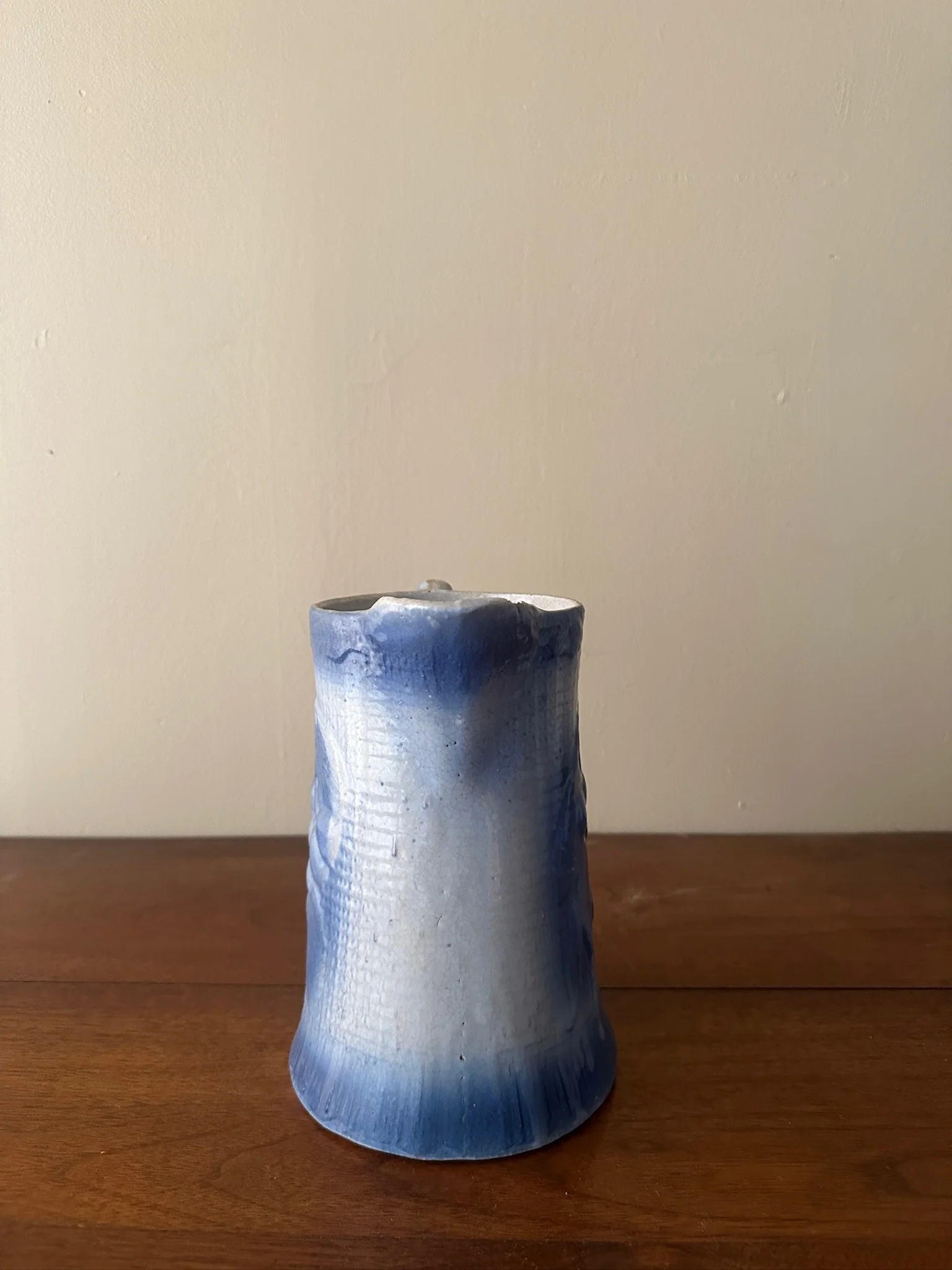 Salt glazed stoneware pitcher with fruit - Image 3