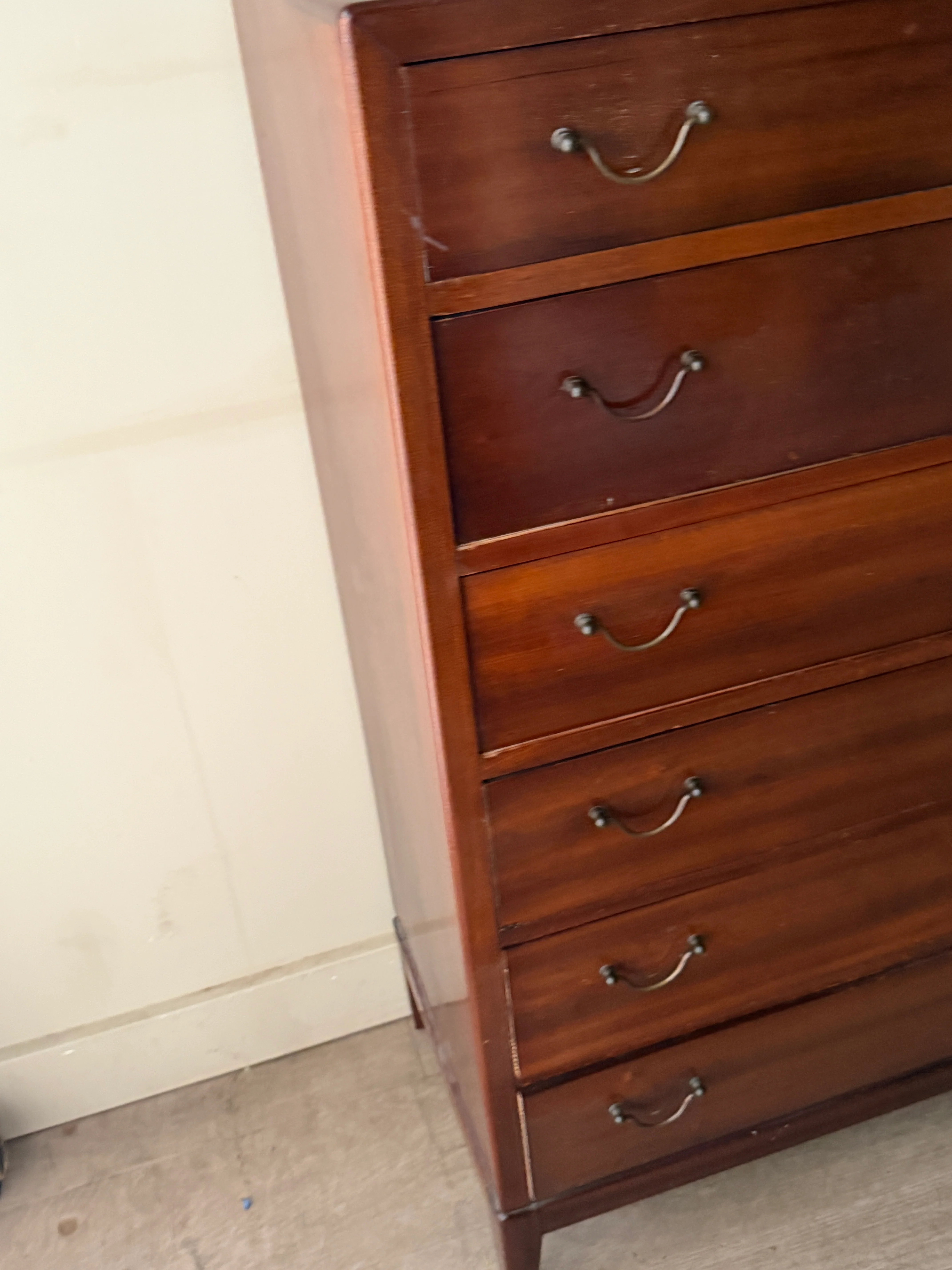 Scandinavian mahogany tallboy dresser - Image 3