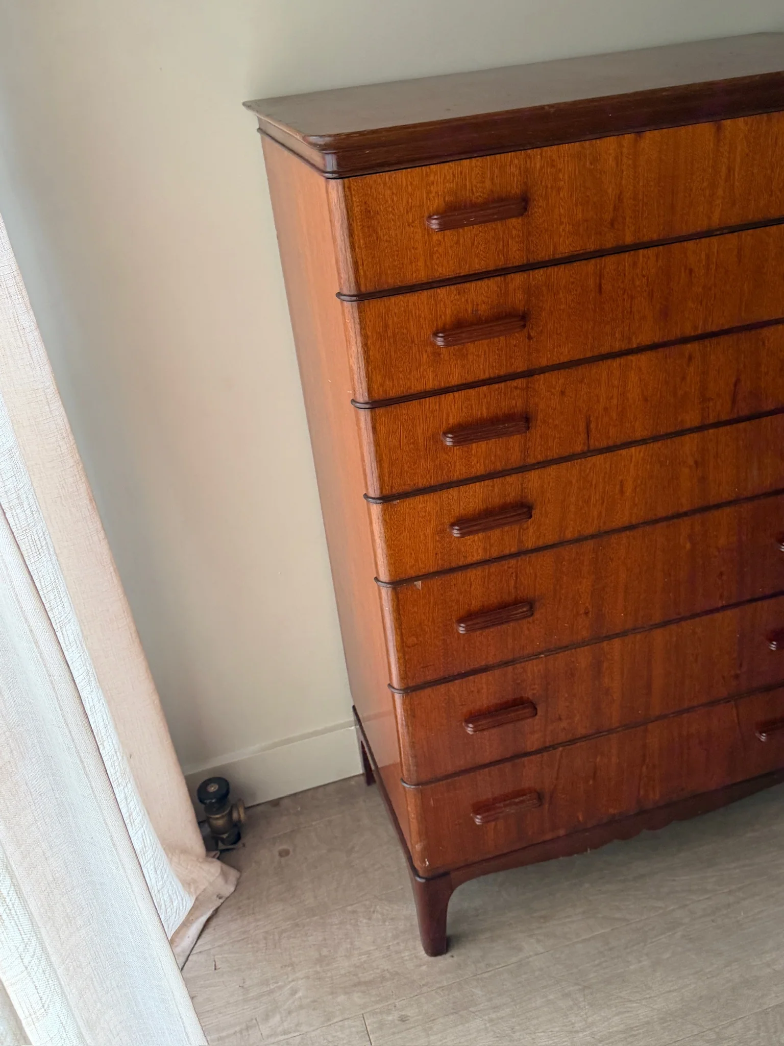Scandinavian mahogany tallboy dresser - Image 2
