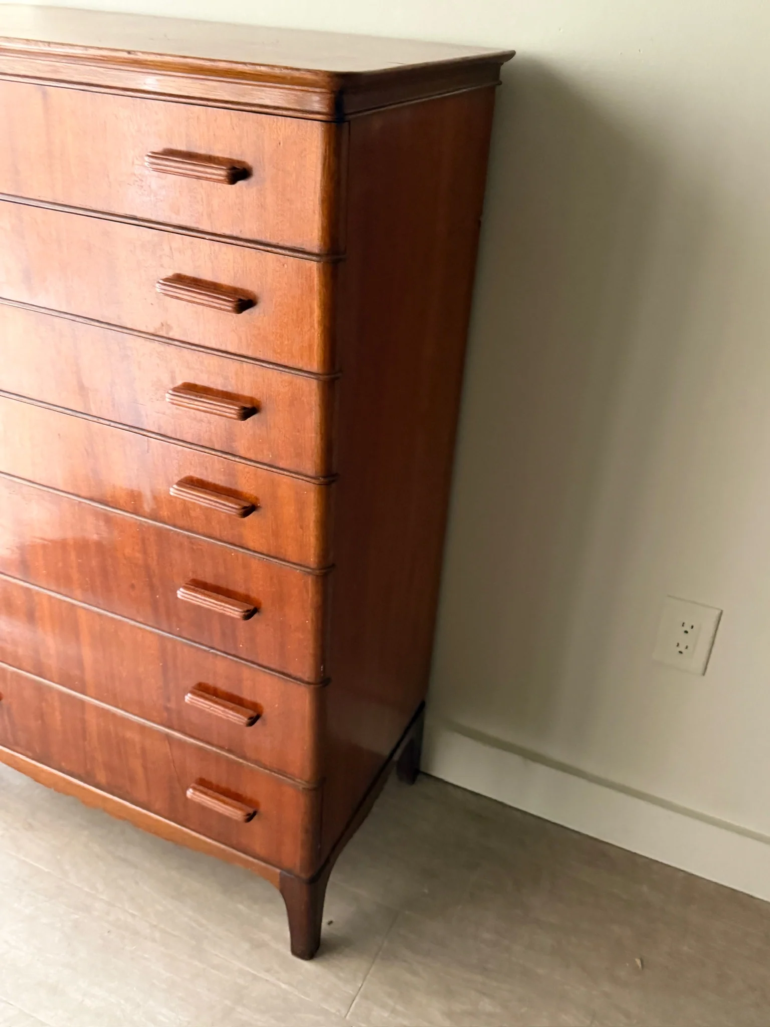 Scandinavian mahogany tallboy dresser - Image 3