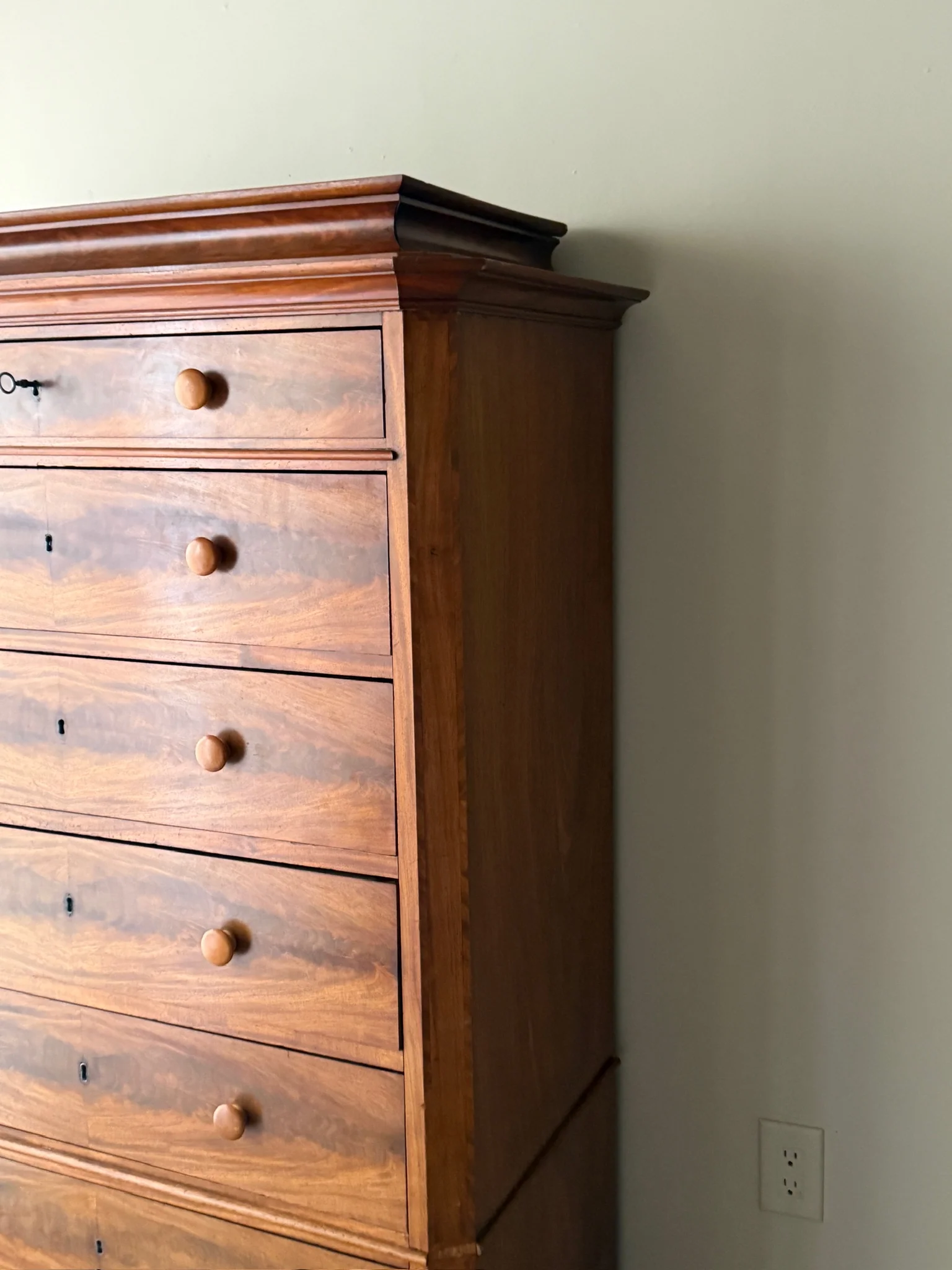 Scandinavian mahogany tallboy dresser - Image 4