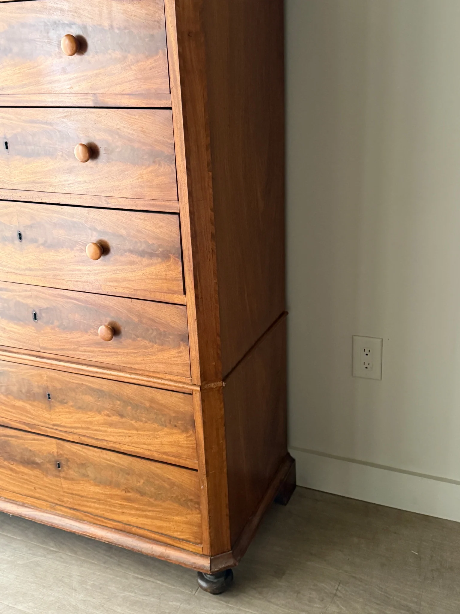 Scandinavian mahogany tallboy dresser - Image 5