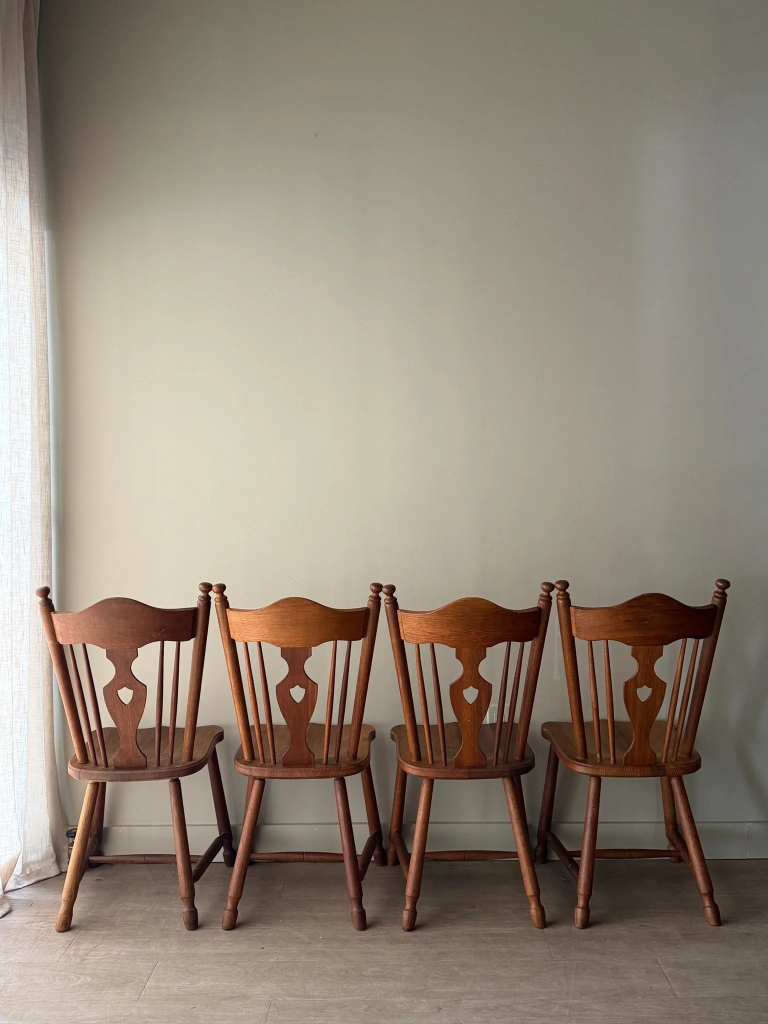 Scandinavian oak dining chairs. Sold as a set of 4. - Image 3