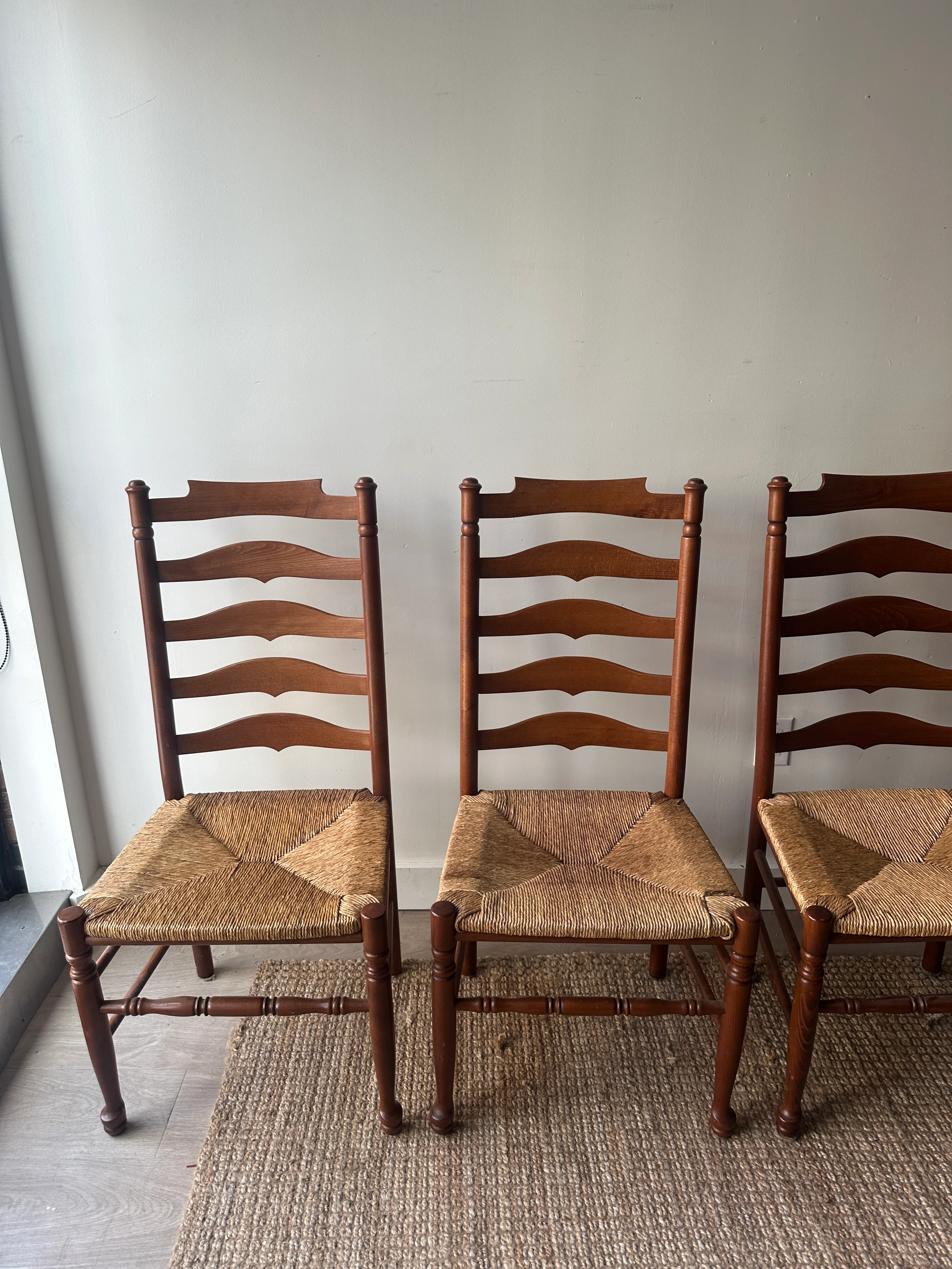 Set of 4 ladder back chairs. Sold as a set. - Image 3