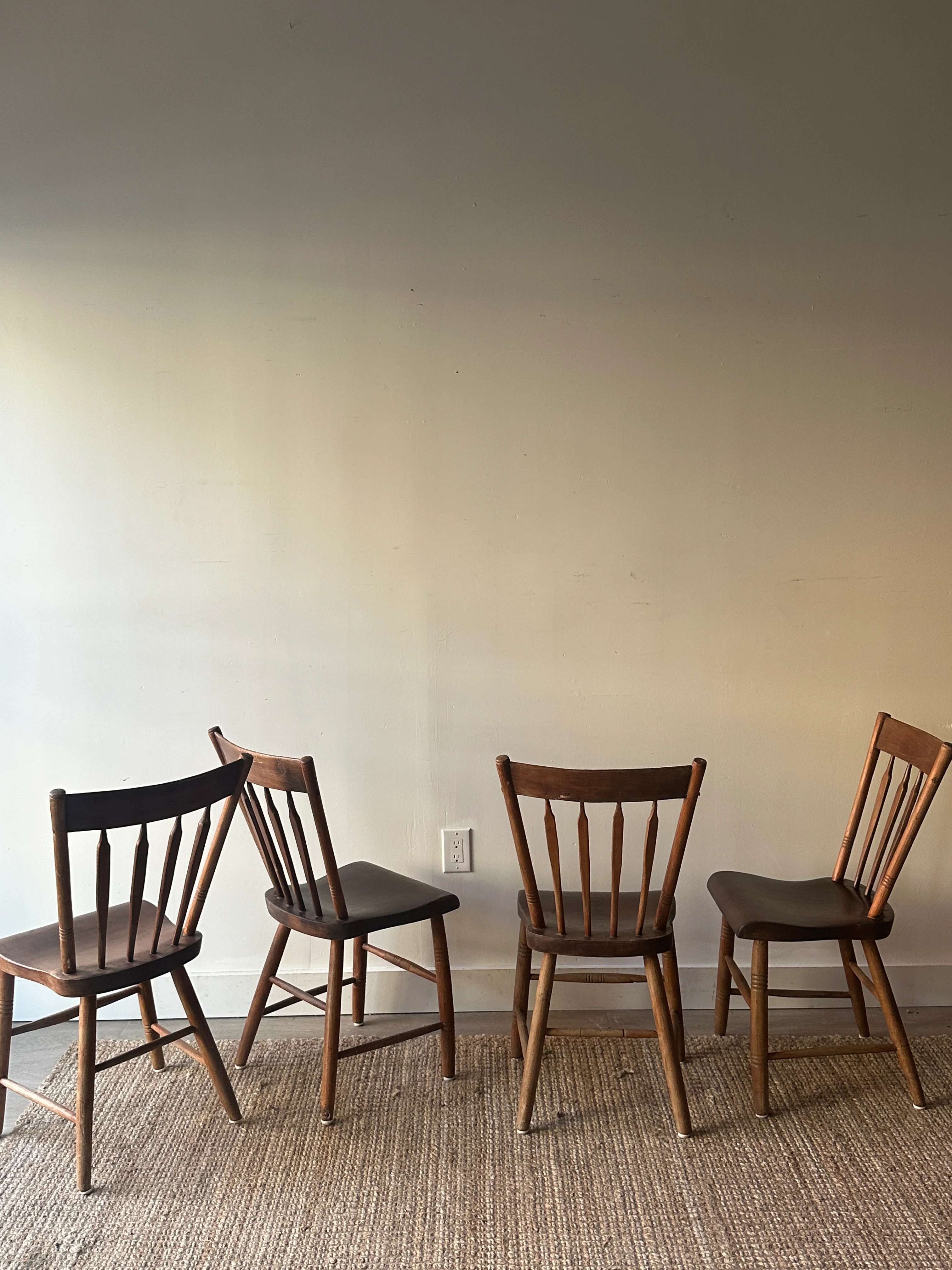 Set of 4 plank chairs. Sold as set. - Image 4