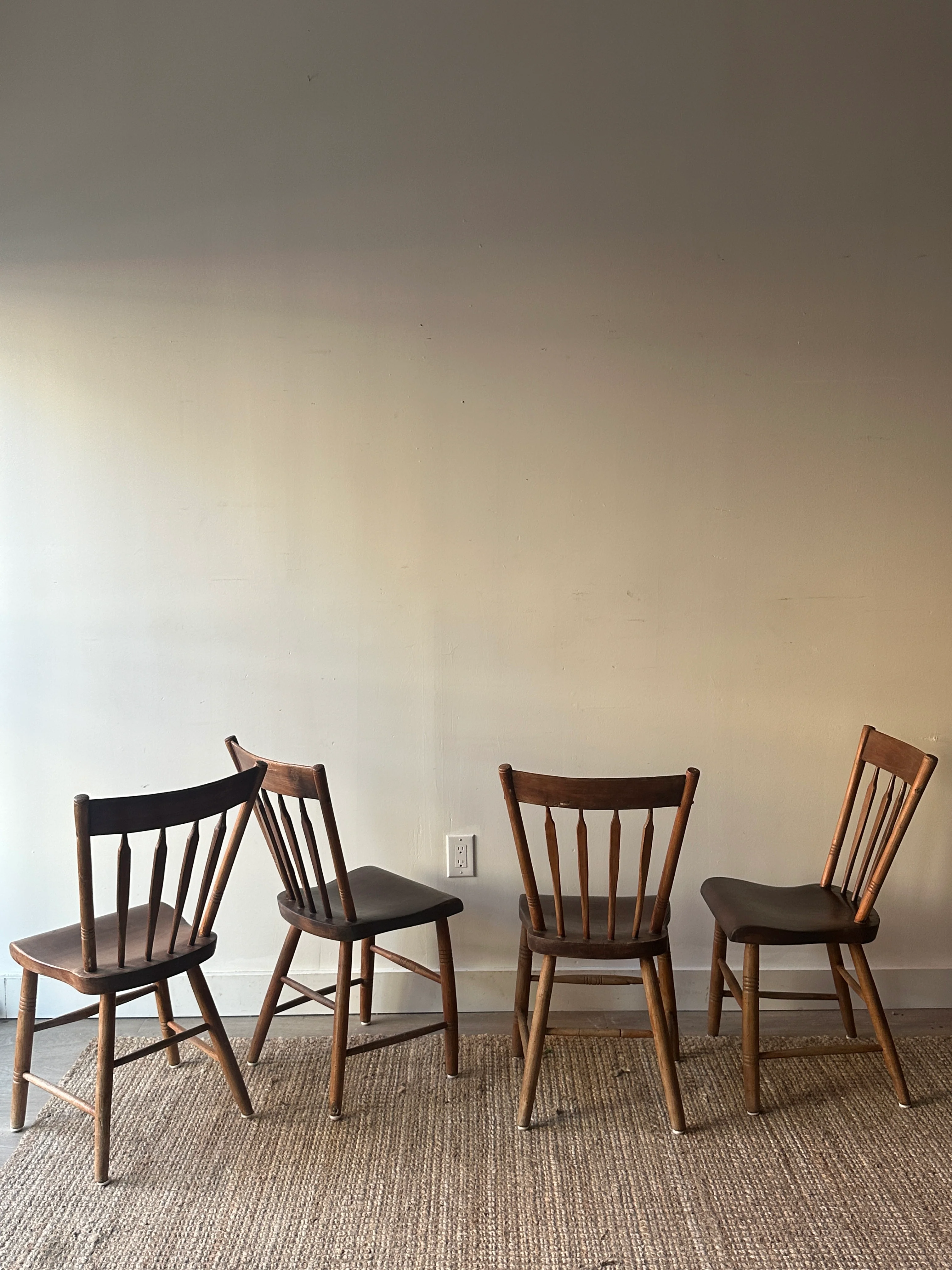 Set of 4 plank chairs. Sold as set. - Image 5