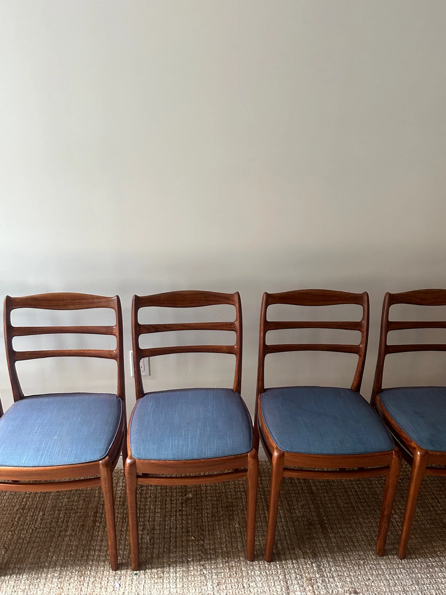 Set of Six Danish Walnut Dining Chairs. Sold individually. - Image 3