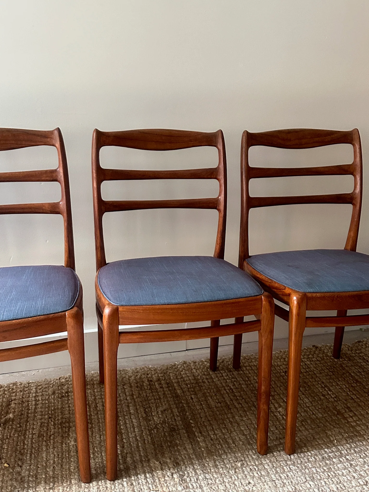 Set of Six Danish Walnut Dining Chairs. Sold individually. - Image 4