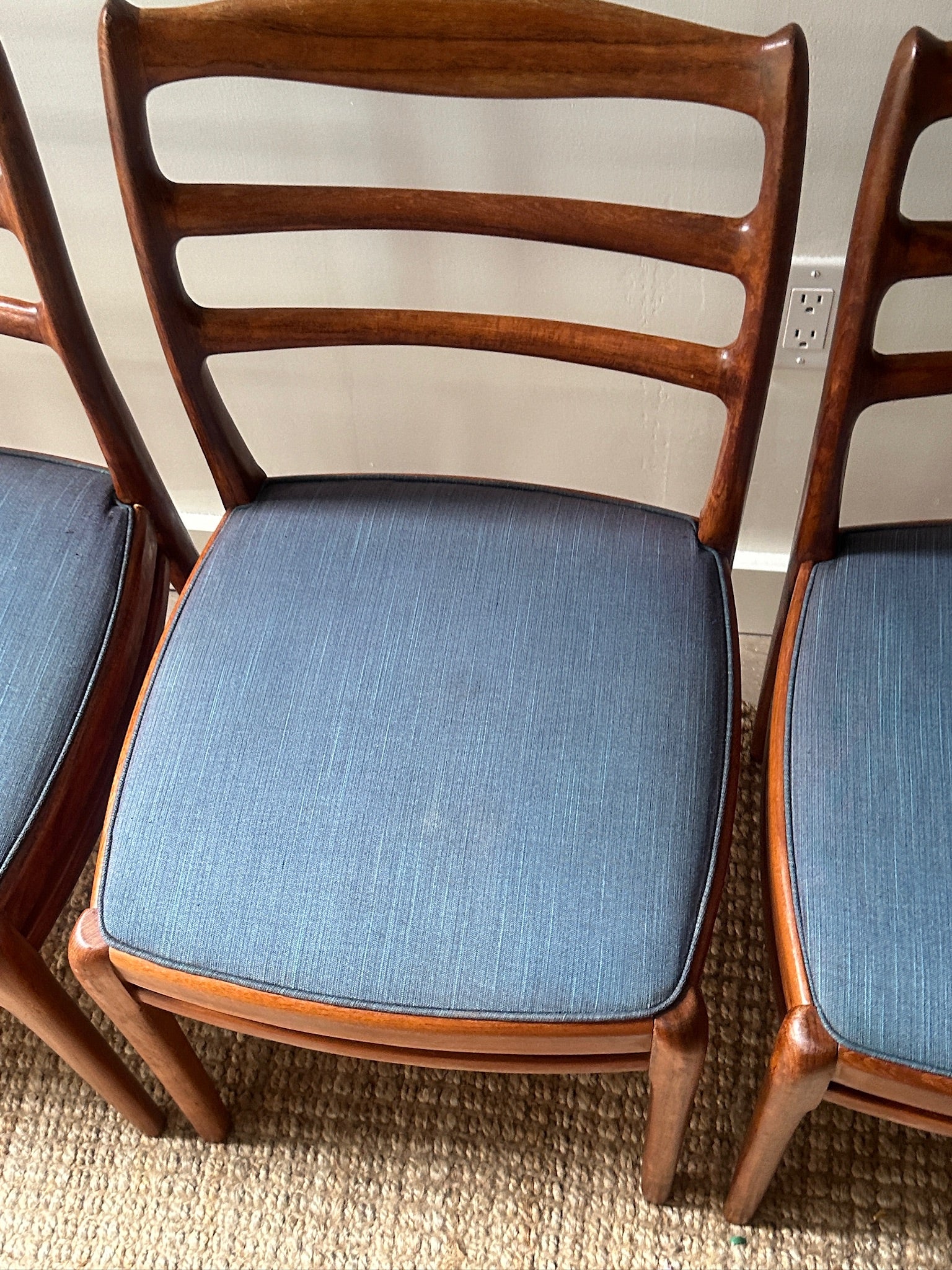 Set of Six Danish Walnut Dining Chairs. Sold individually. - Image 7