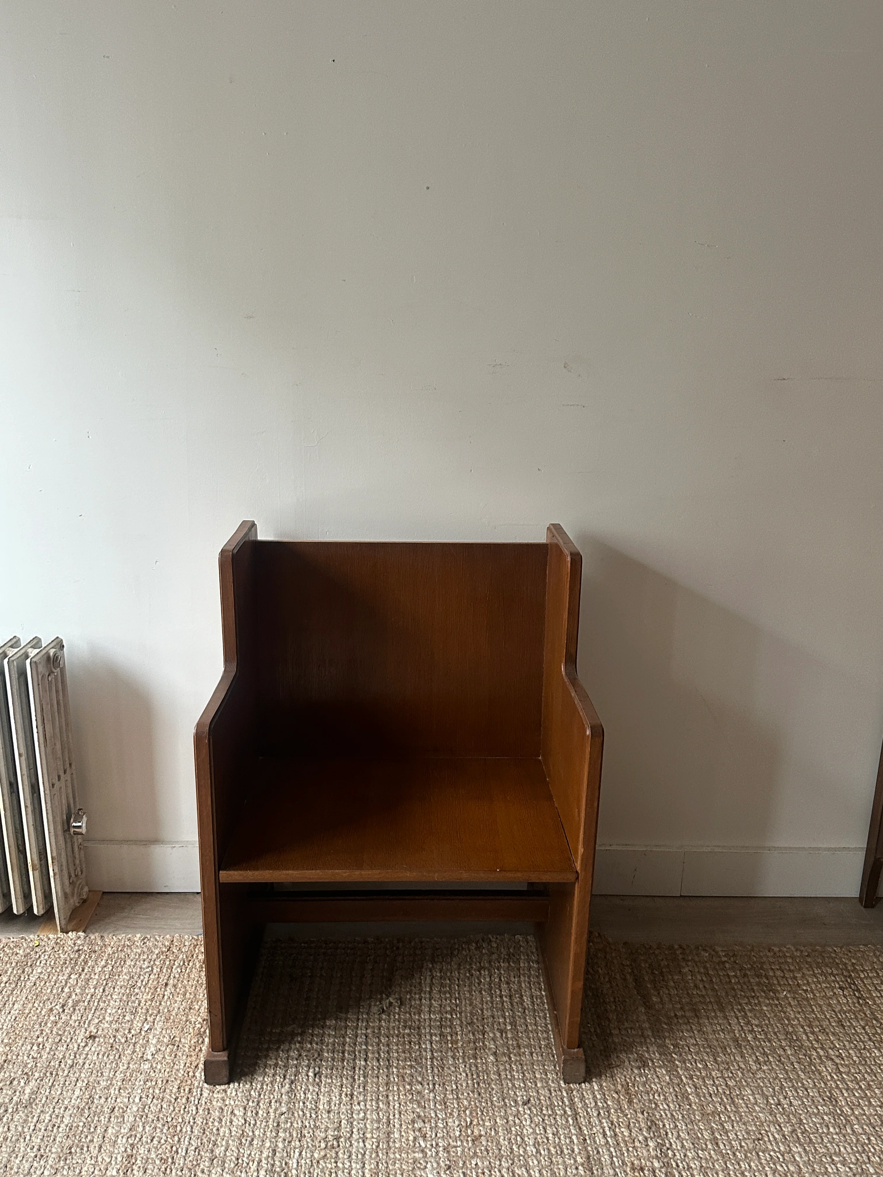 Single oak church pew