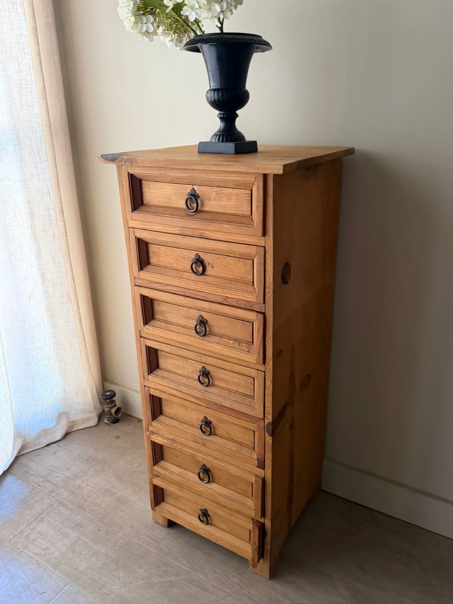 Spanish Colonial waxed pine lingerie chest - Image 3