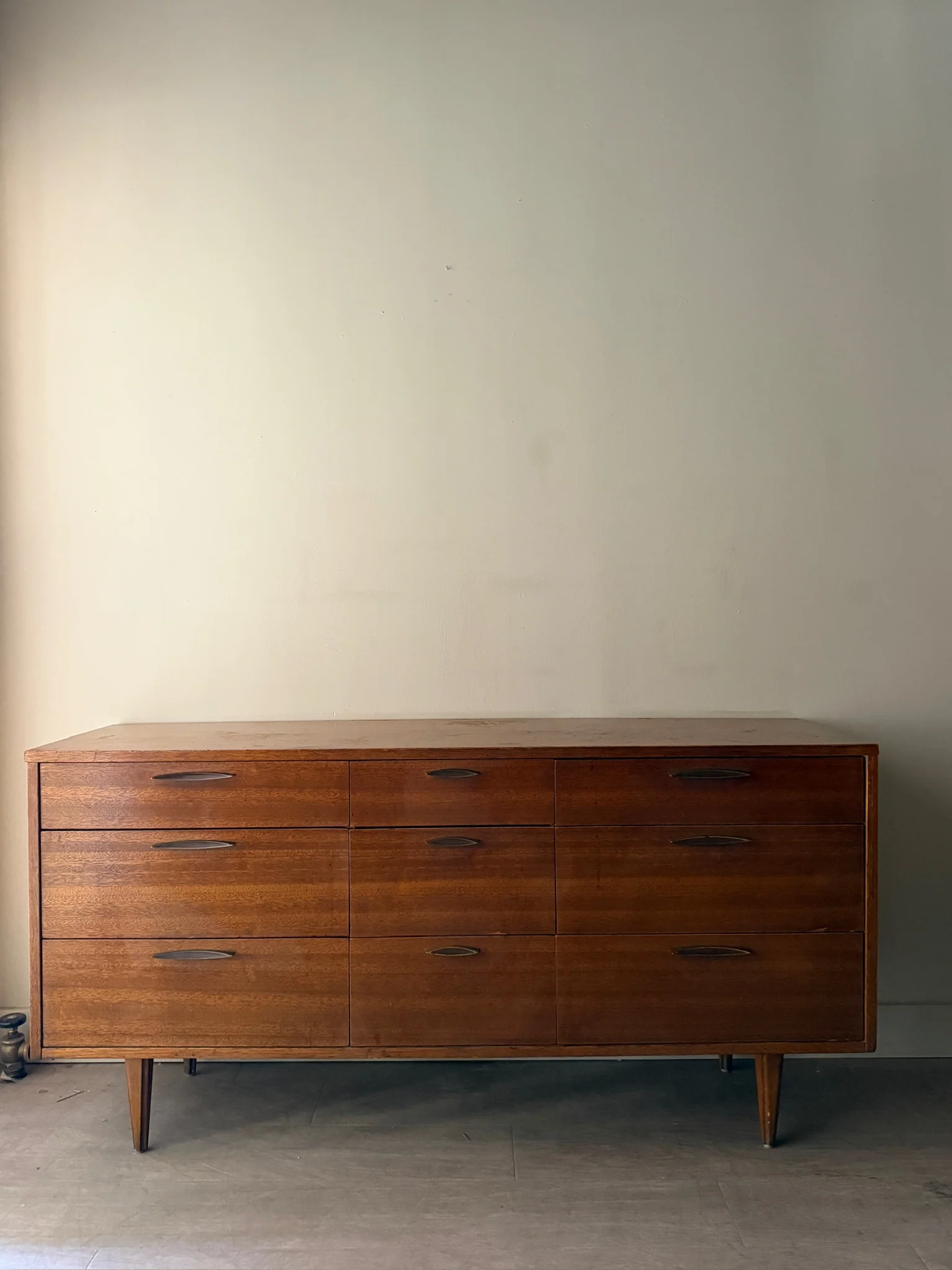Stanley walnut 9 drawer dresser