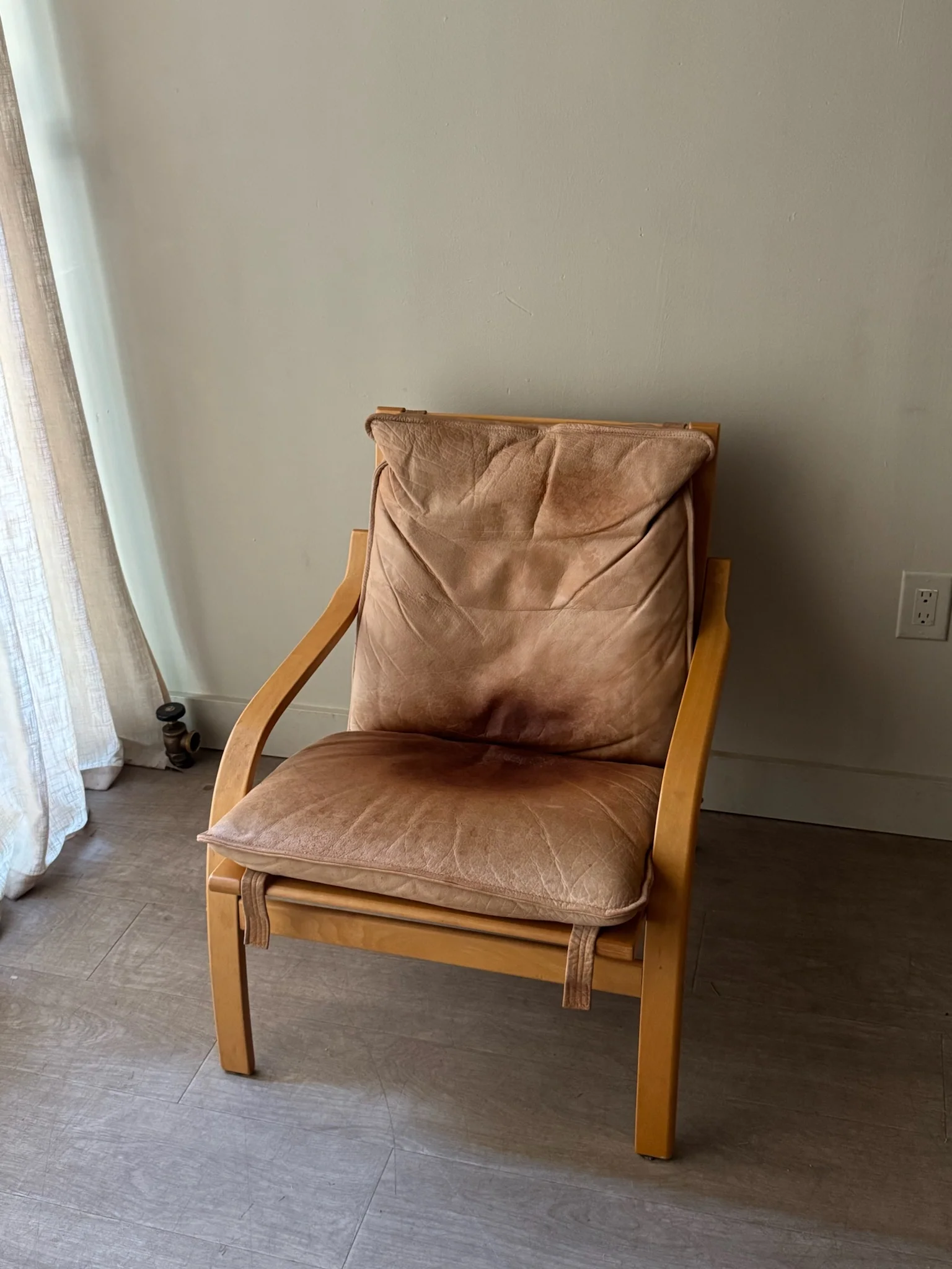 Stouby Danish leather bentwood lounge chair - Image 2