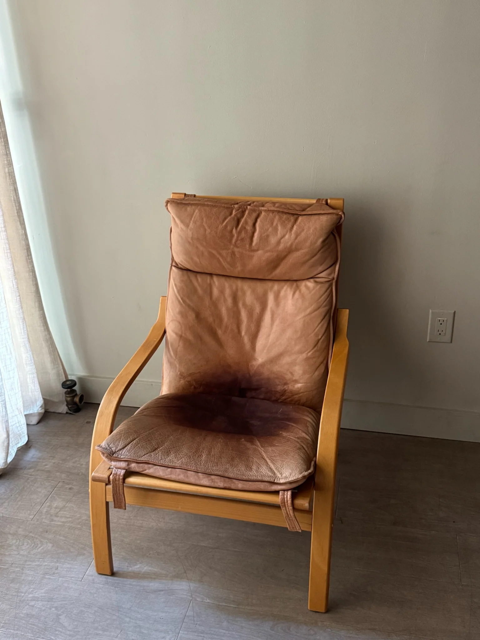 Stouby Danish leather bentwood lounge chair - Image 2