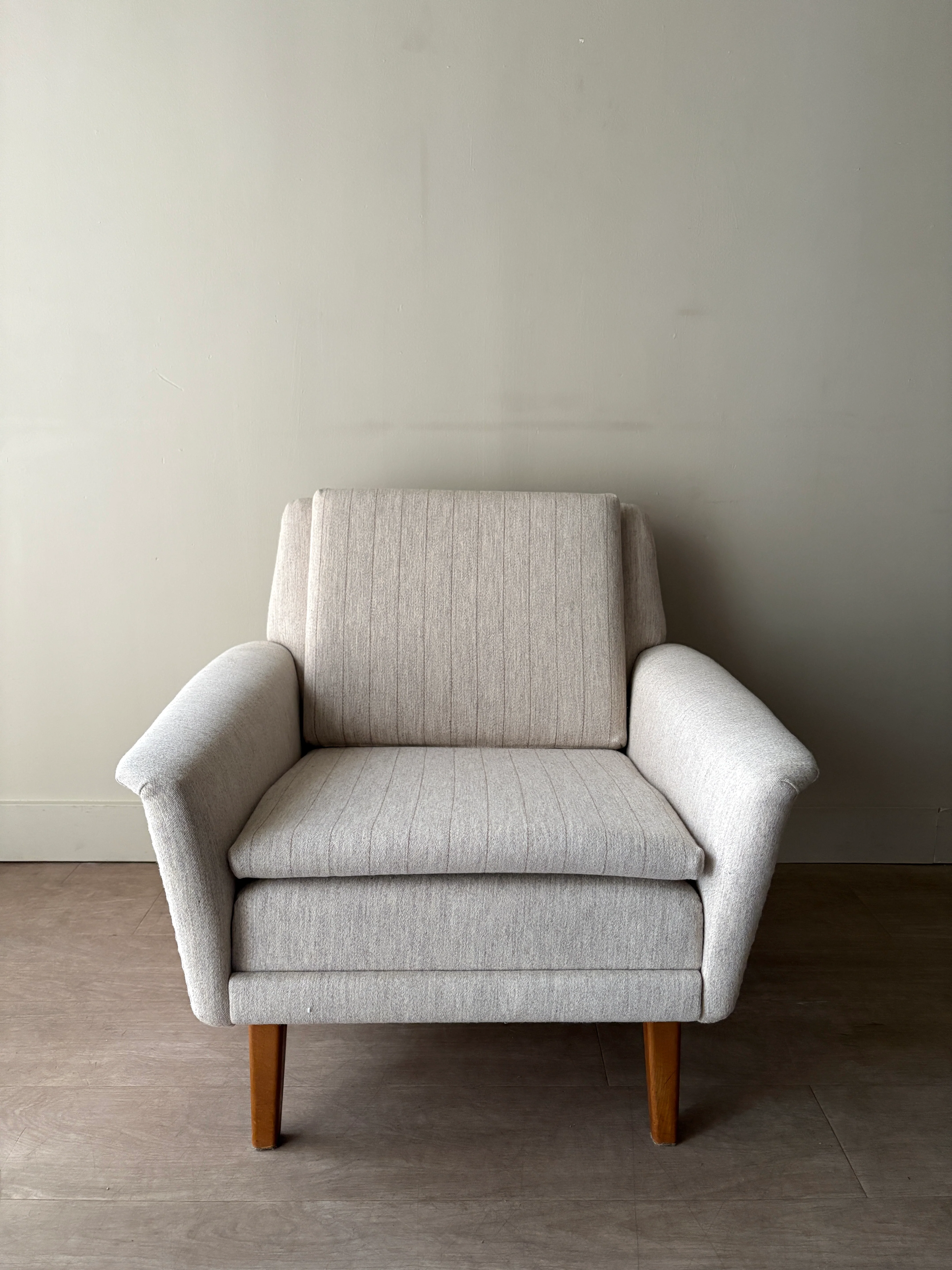Swedish oatmeal striped lounge chair